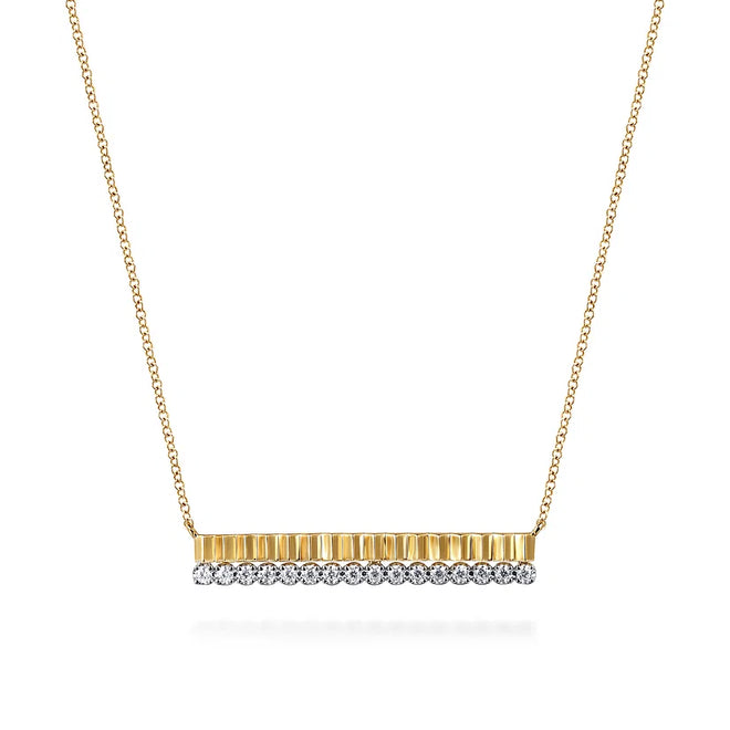 Diamond Cut Bar Necklace