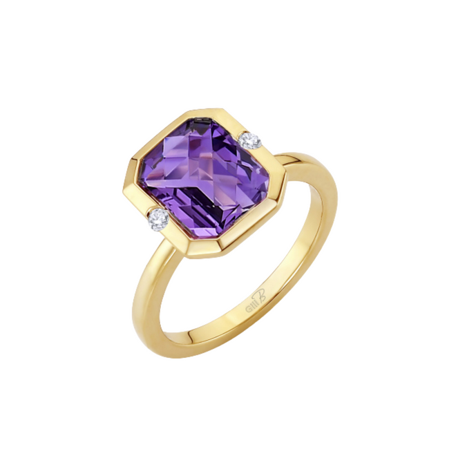 Bezel Amethyst Ring