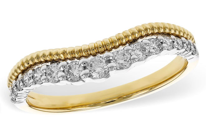 Two Tone Curved Diamond Ring