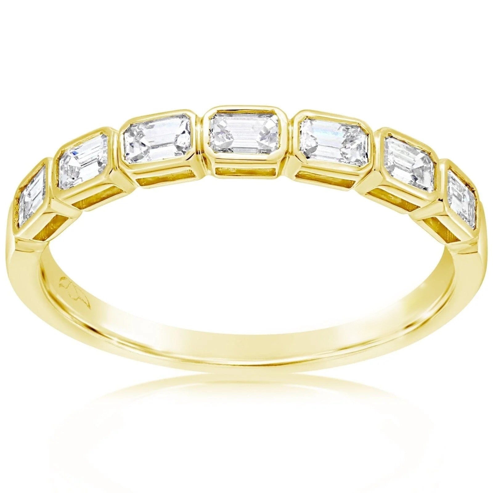 Bezel Set Emerald Cut Band Giganti Jewelry