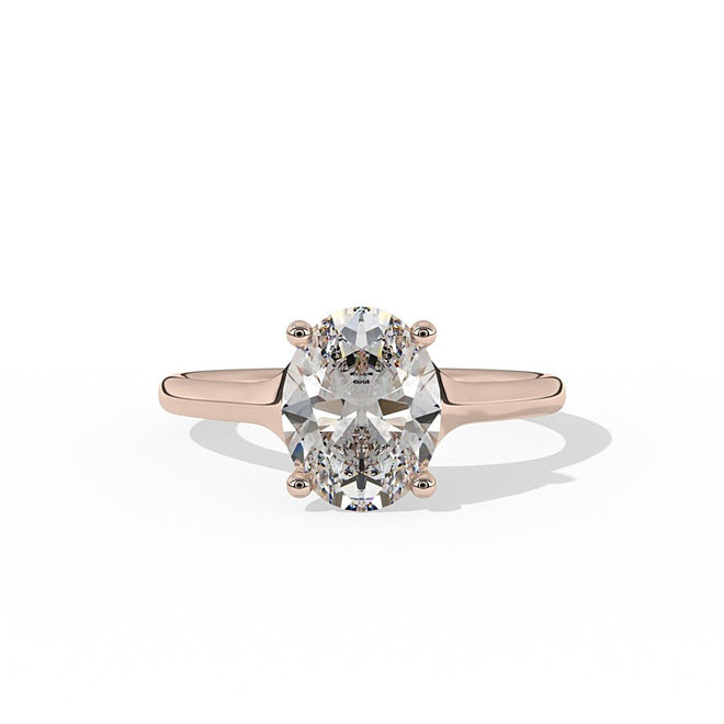 Oval Tapered Cathedral Solitaire