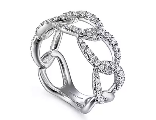 Open Link Diamond Ring