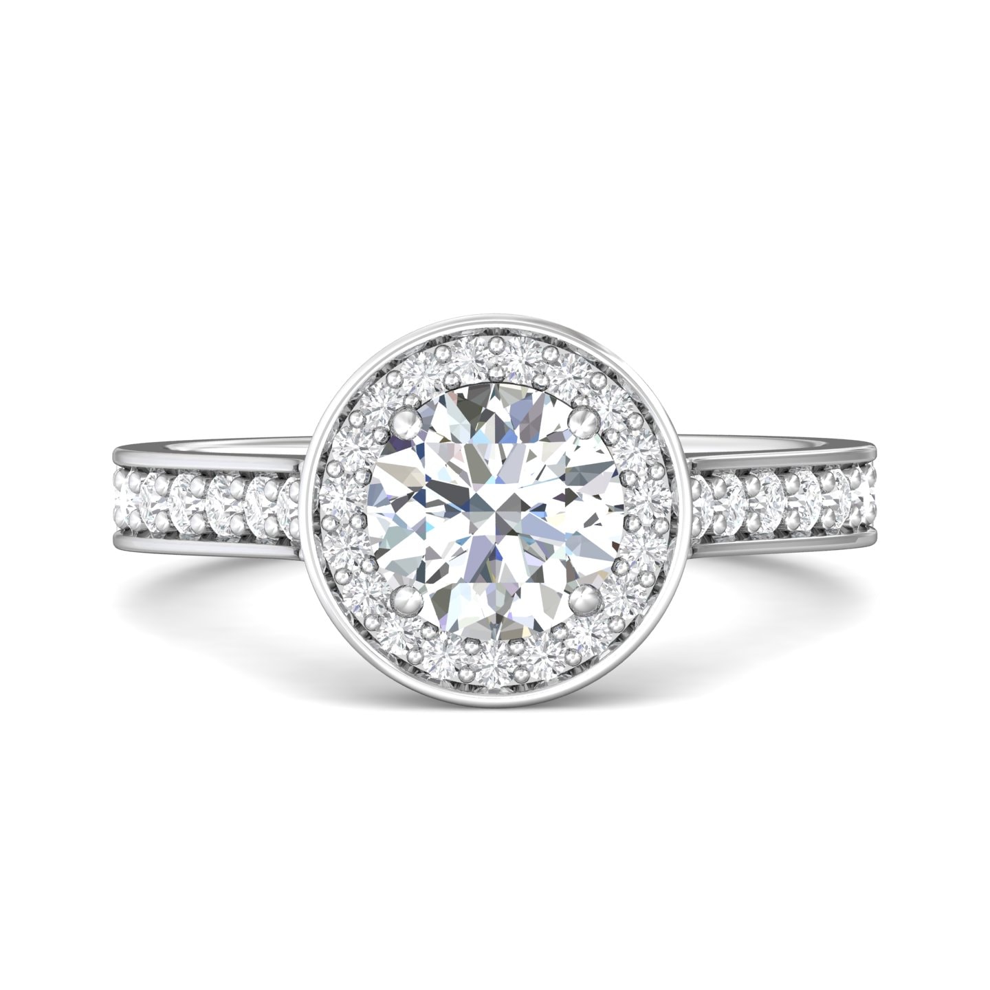 Micropave Halo Engagement Ring — style 5204RD