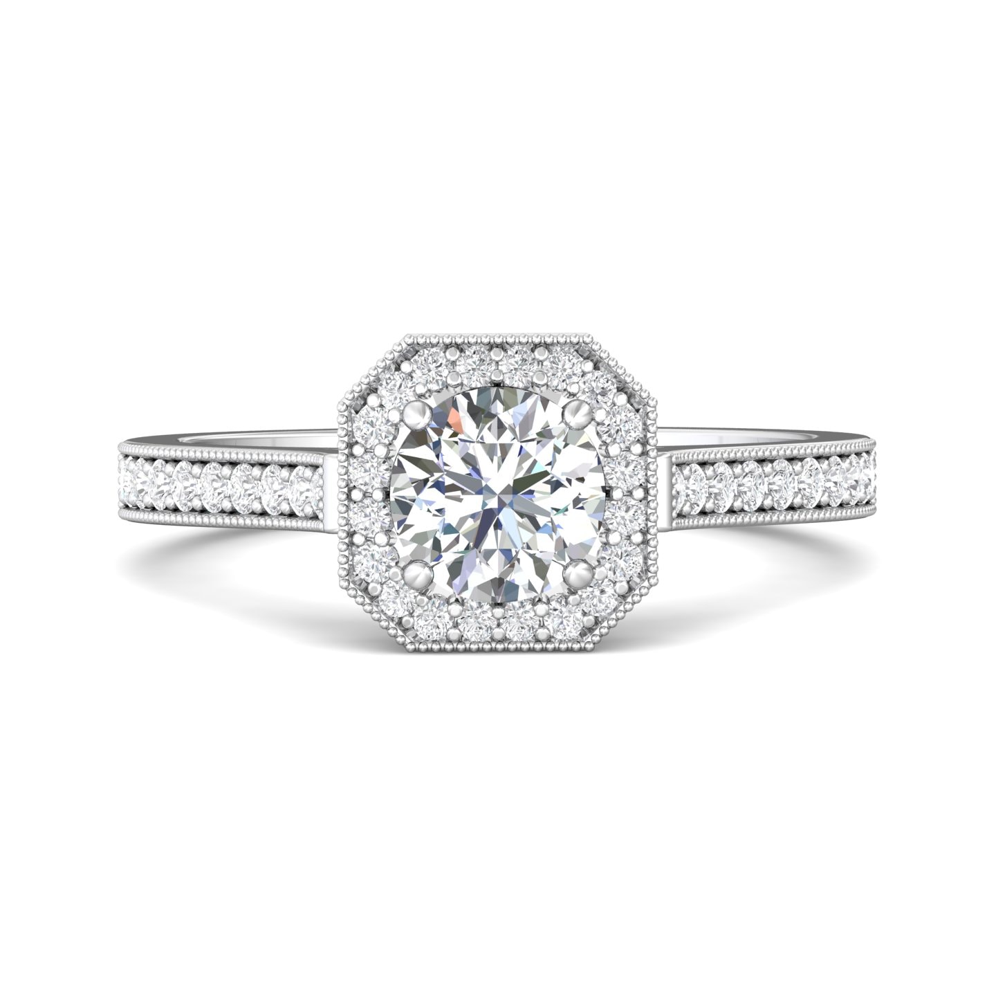 Micropave Halo Engagement Ring — style 5204S