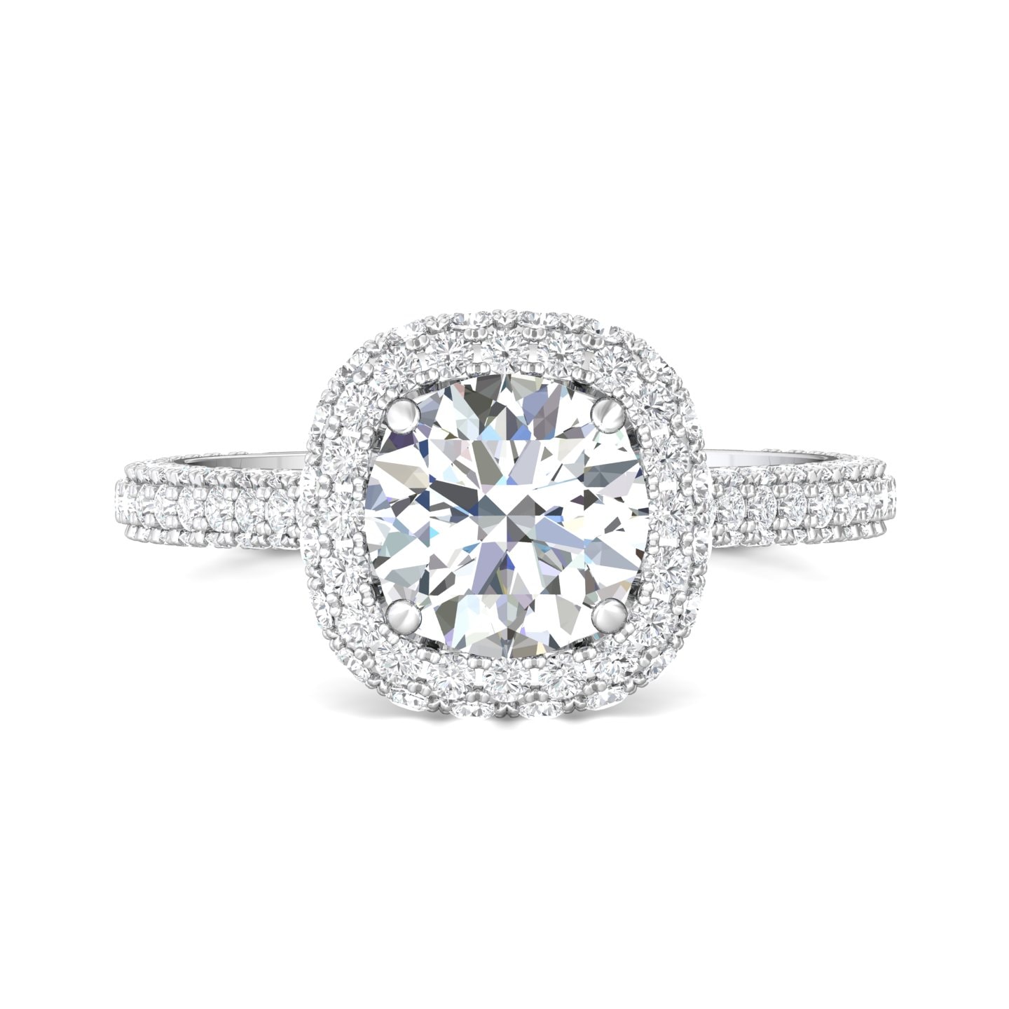 Micropave Halo Engagement Ring — style 5211SCUE