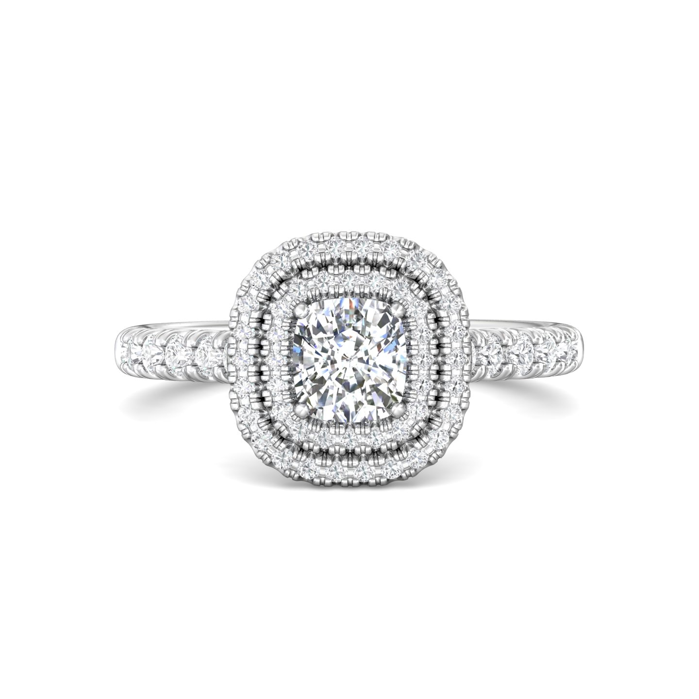 Micropave Halo Engagement Ring — style CM04DBL
