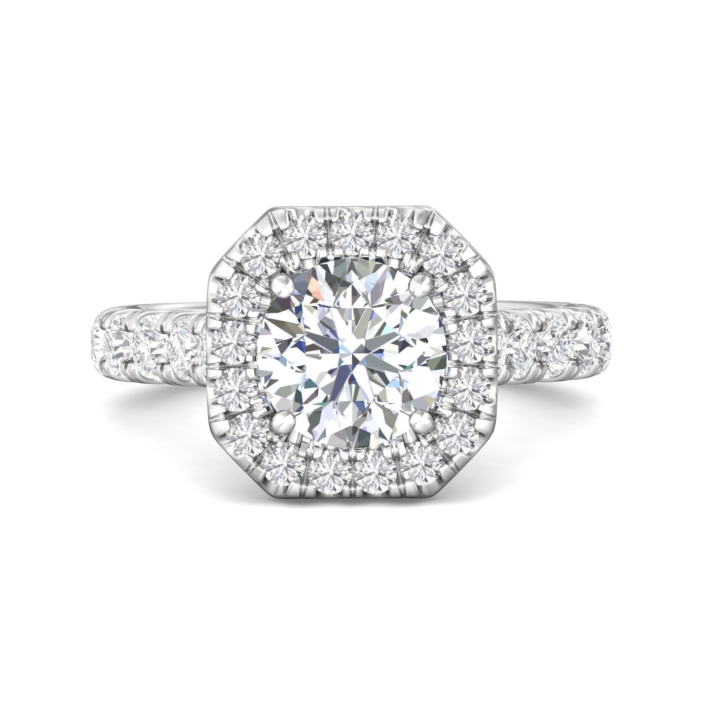 Micropave Halo Engagement Ring — style CM04M