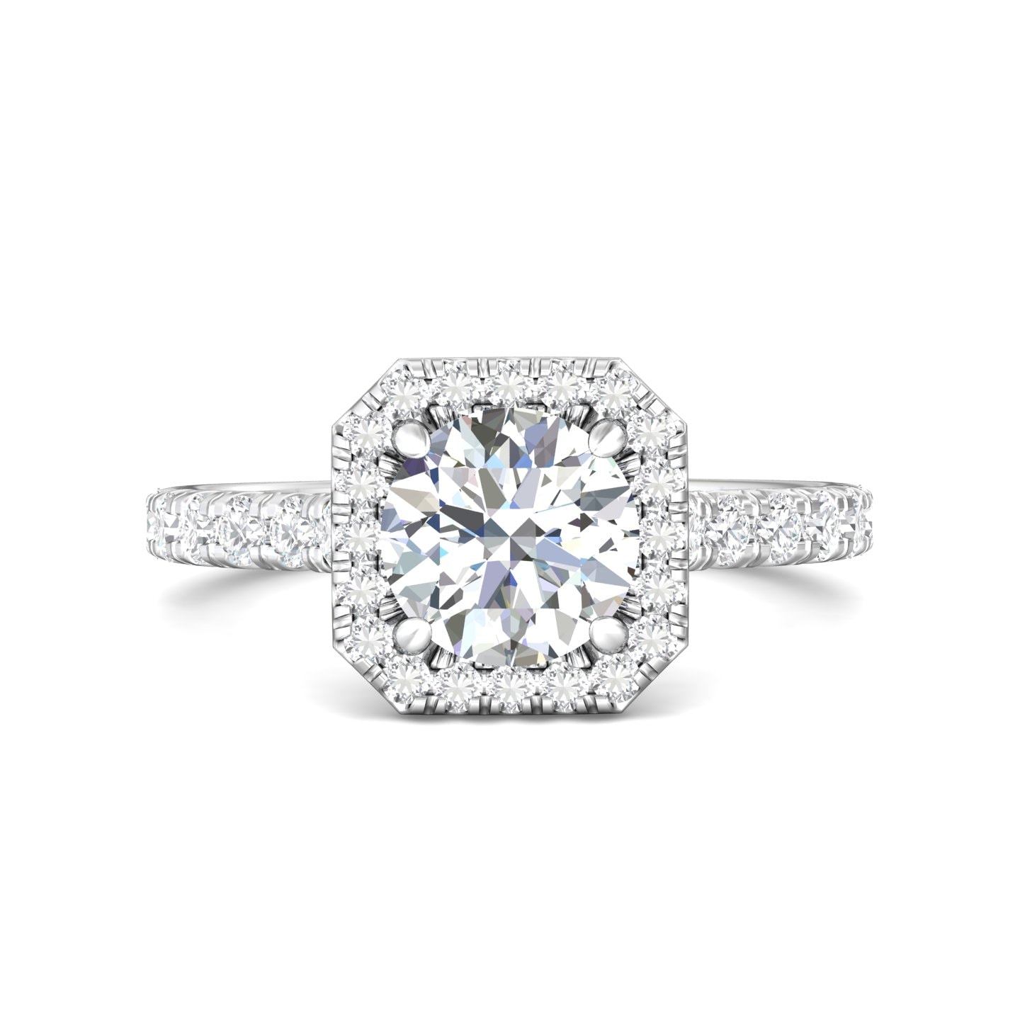 Micropave Halo Engagement Ring — style CM04S