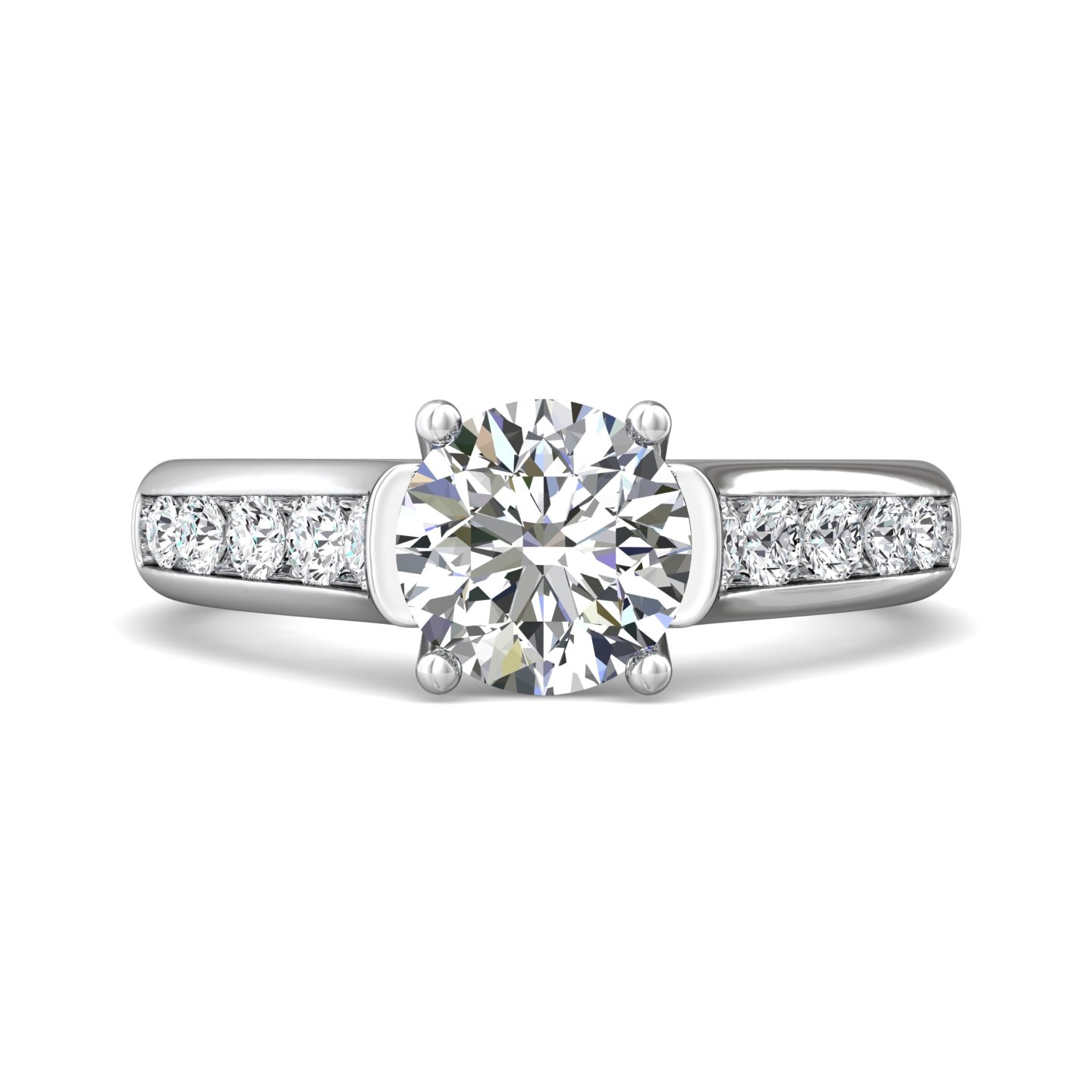 Channel/Shared Prong Engagement Ring — style CTC01M