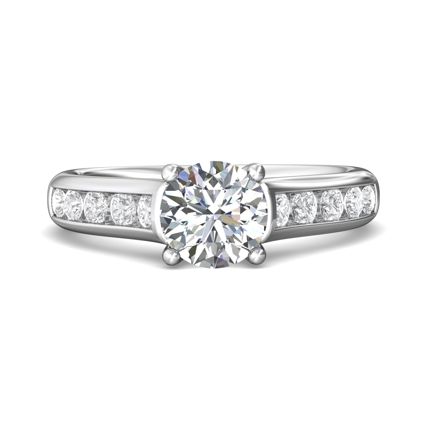 Channel/Shared Prong Engagement Ring — style DERC01S