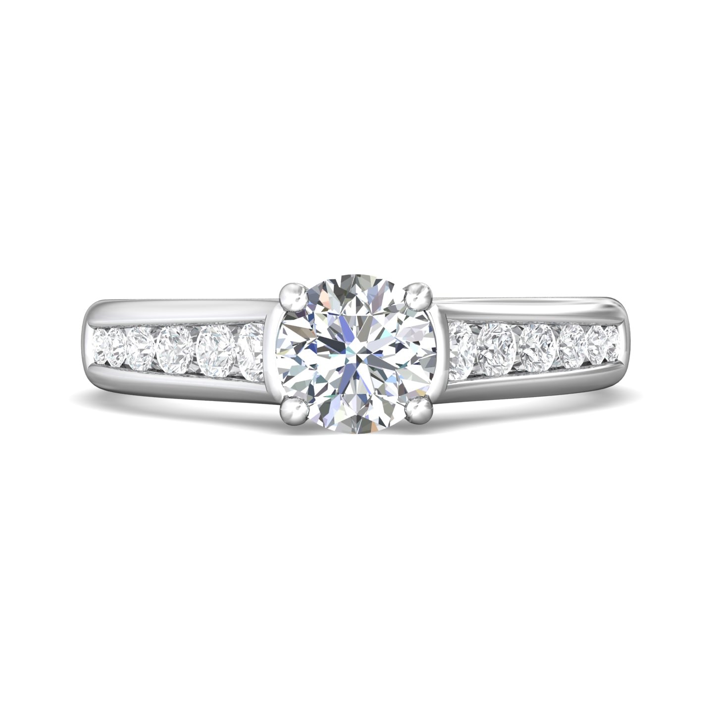Channel/Shared Prong Engagement Ring — style DERC01XS