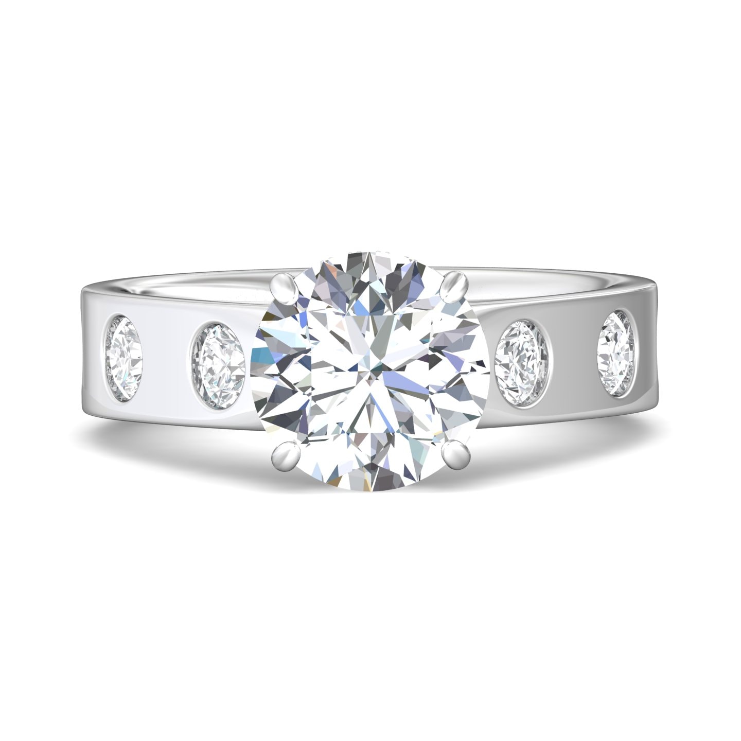 Channel/Shared Prong Engagement Ring — style DERC06SRDR