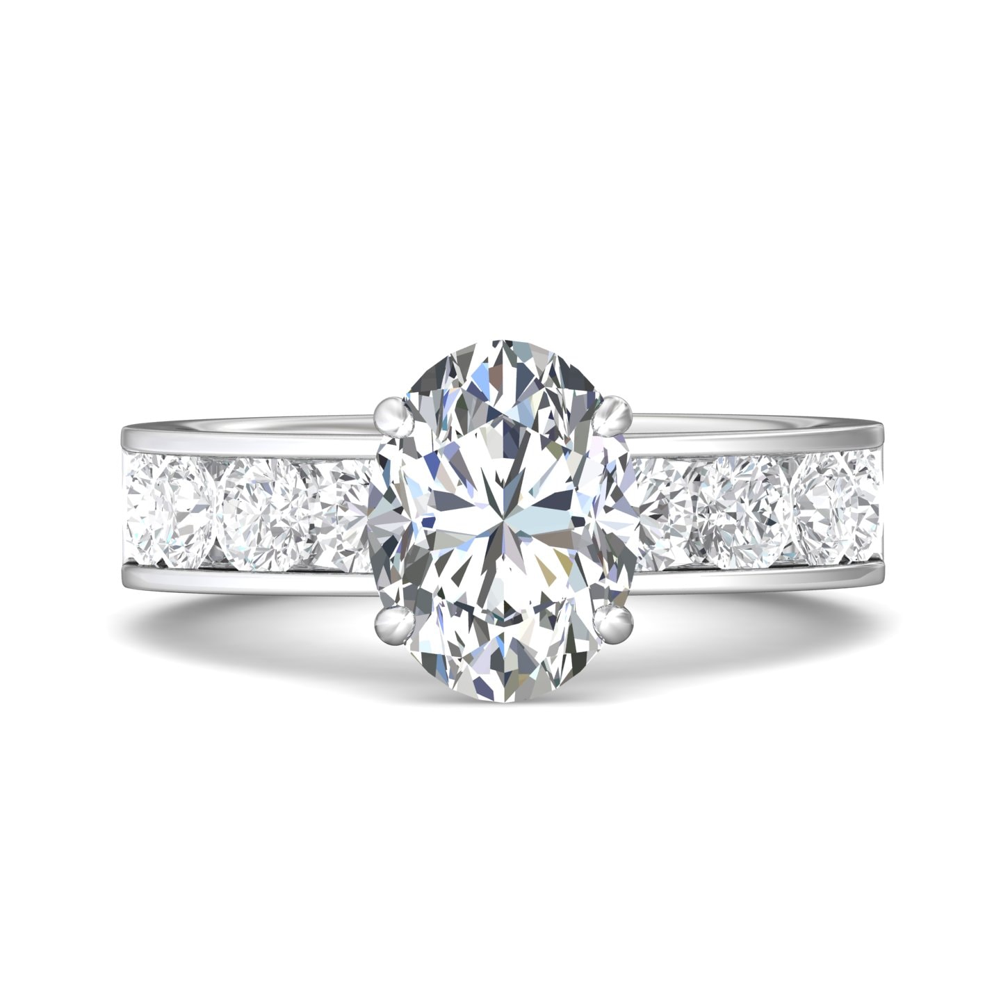 Channel/Shared Prong Engagement Ring — style DERC07L