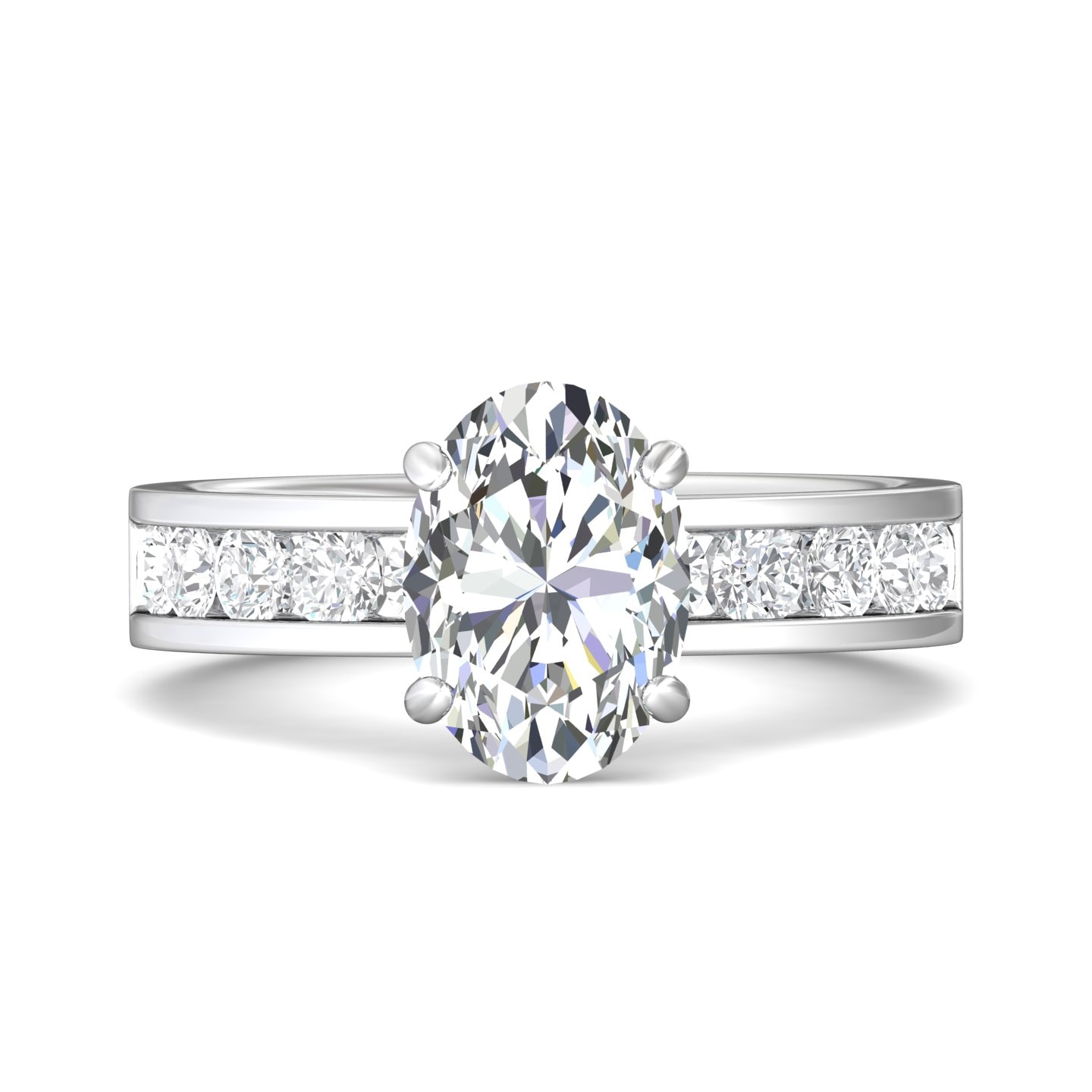 Channel/Shared Prong Engagement Ring — style DERC07M