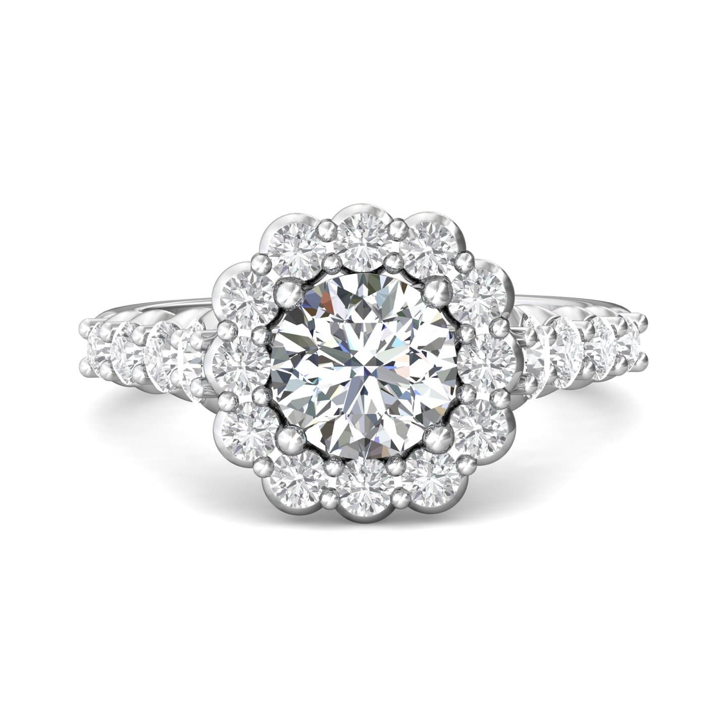 Channel/Shared Prong Engagement Ring — style DERHSP04M