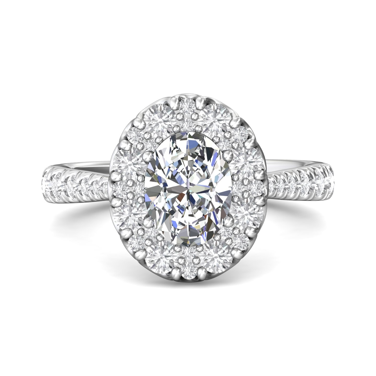 Micropave Halo Engagement Ring — style DERHSP08