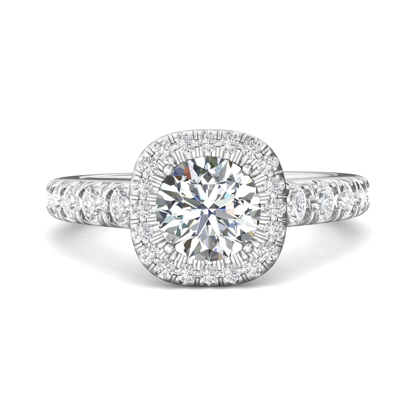Micropave Halo Engagement Ring — style DERMH34SR
