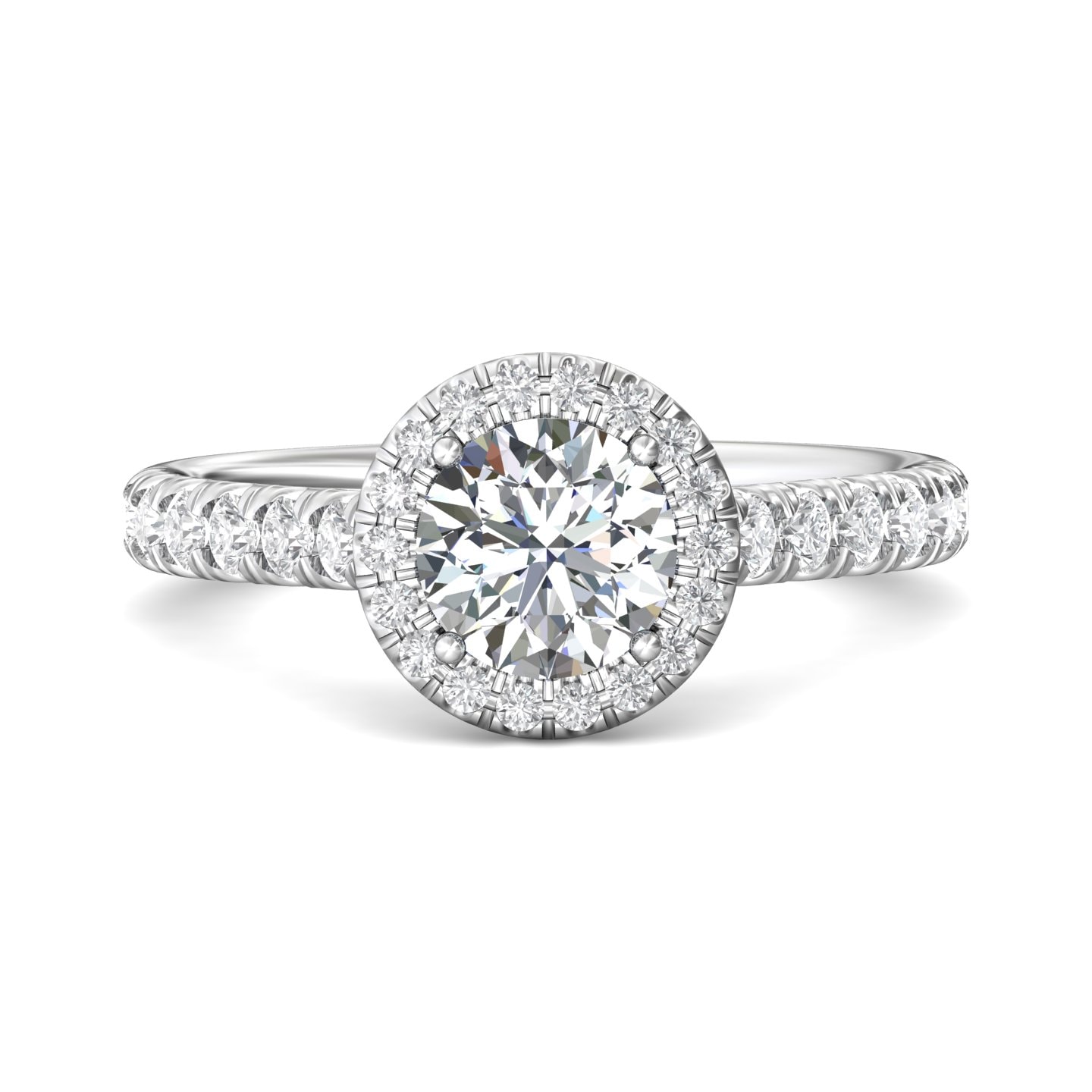 Micropave Halo Engagement Ring — style DERMH4S