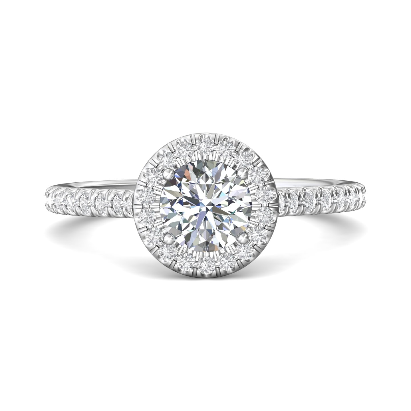 Micropave Halo Engagement Ring — style DERMH4XS