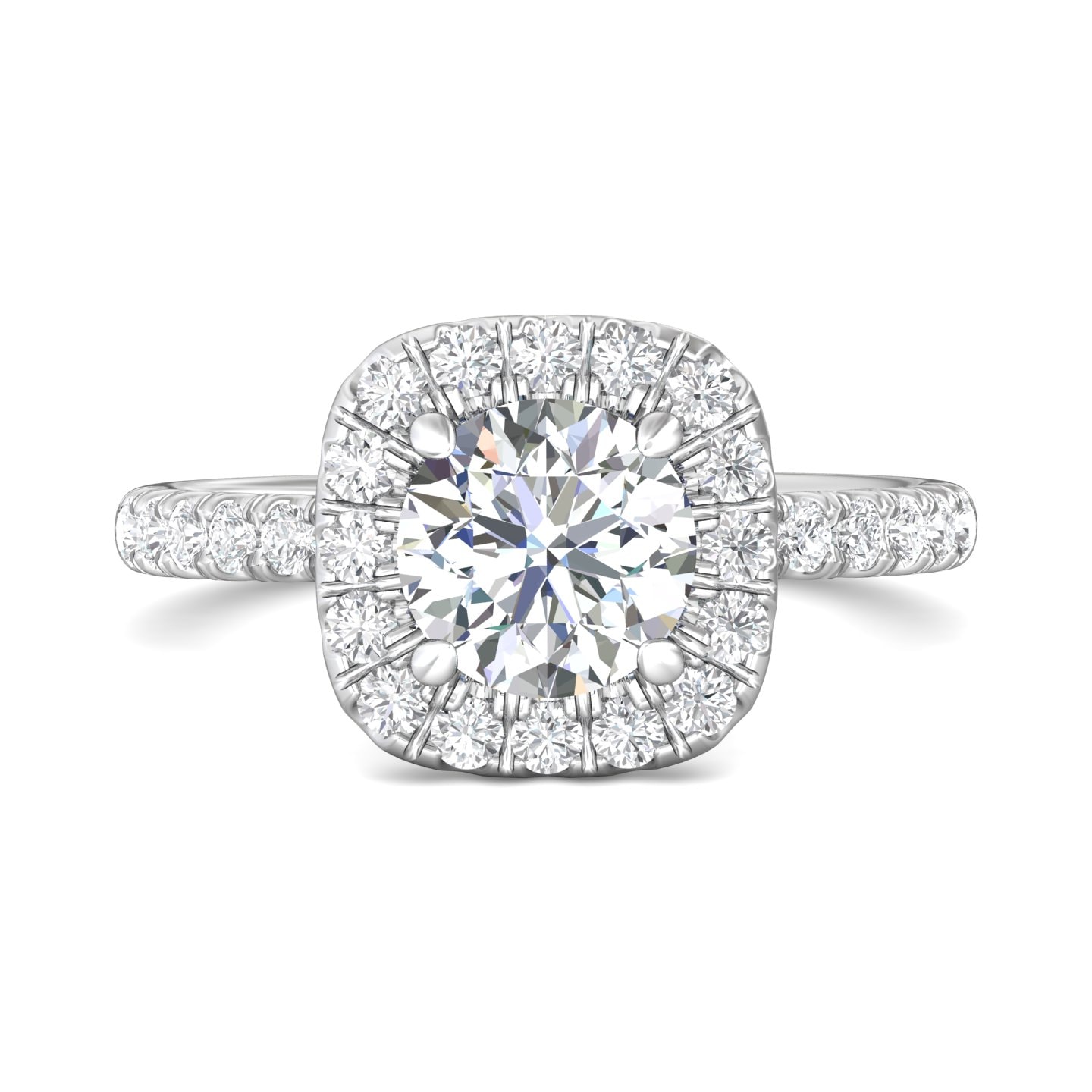 Micropave Halo Engagement Ring — style DERMH59SR