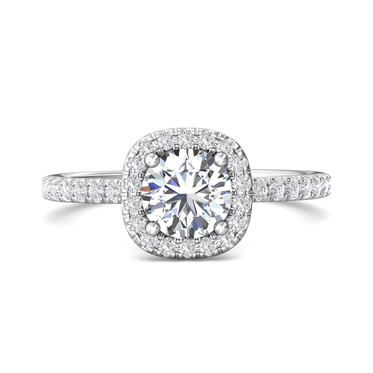Micropave Halo Engagement Ring — style DERMH59XSR