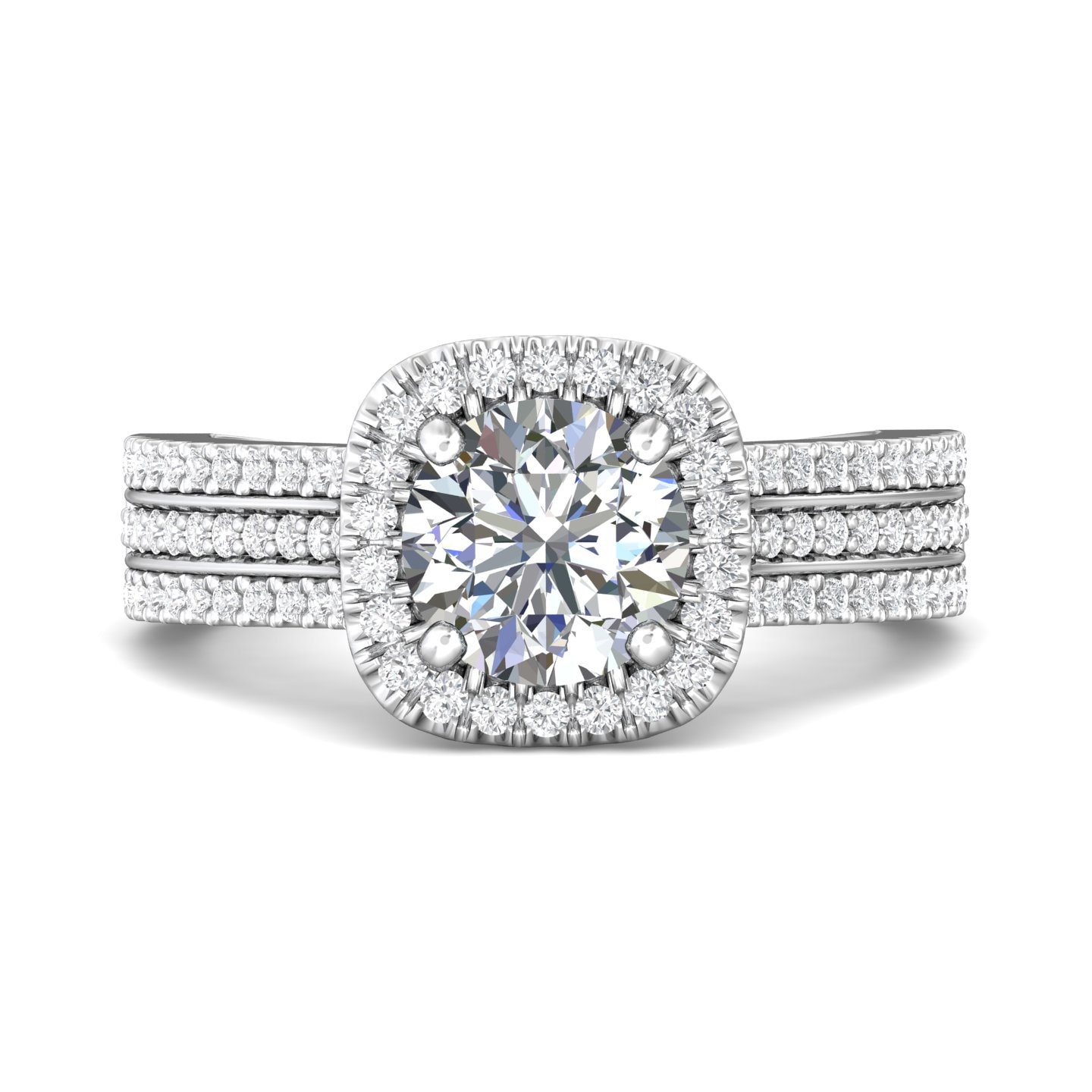 Micropave Halo Engagement Ring — style DERMH60