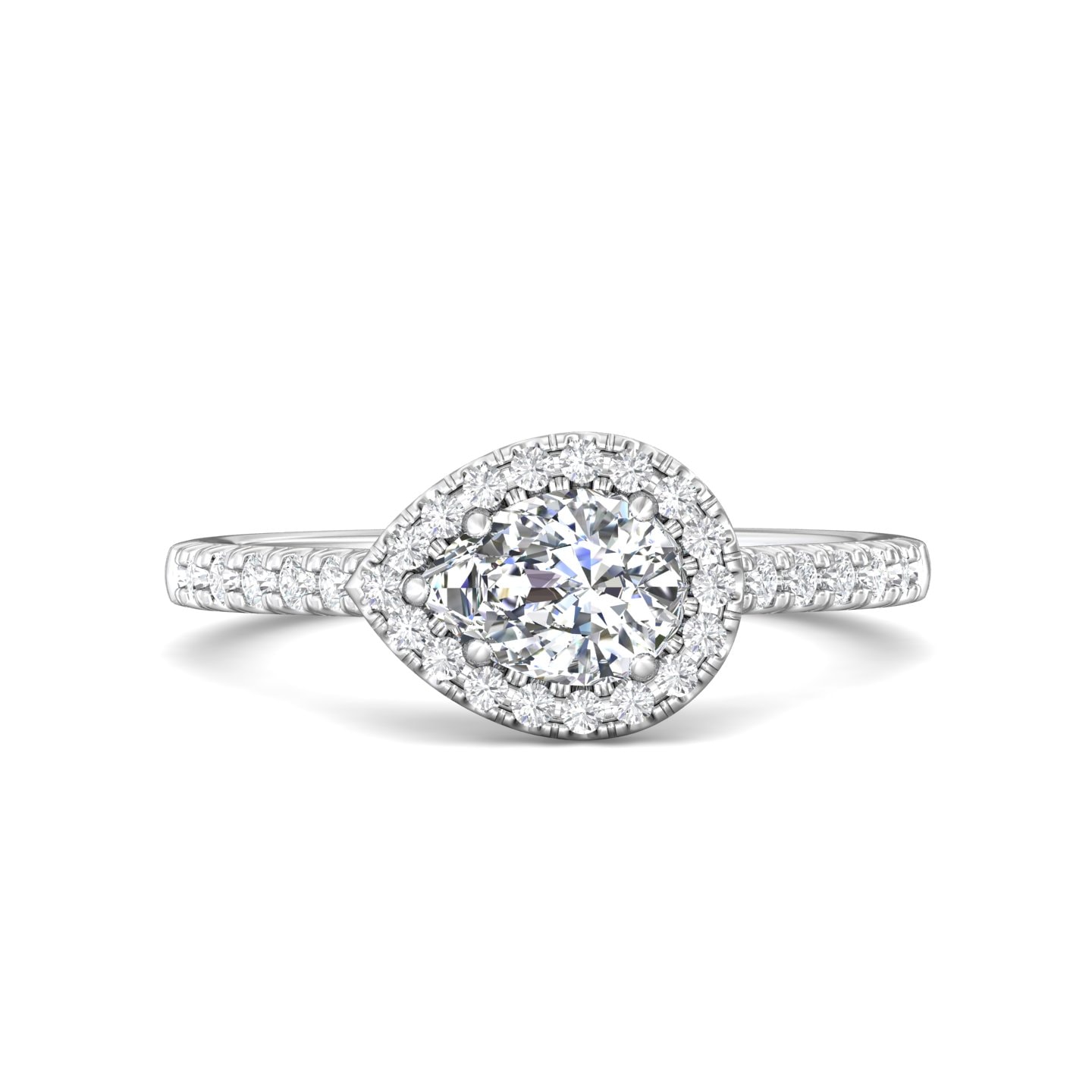 Micropave Halo Engagement Ring — style DERMH76