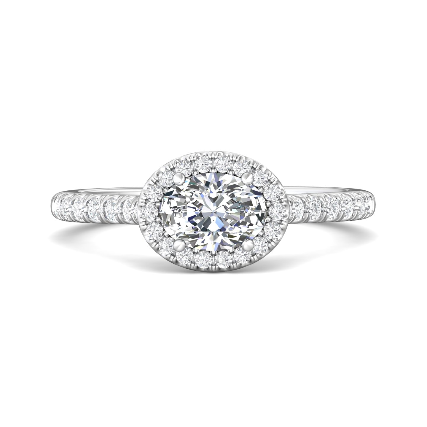 Micropave Halo Engagement Ring — style DERMH76R