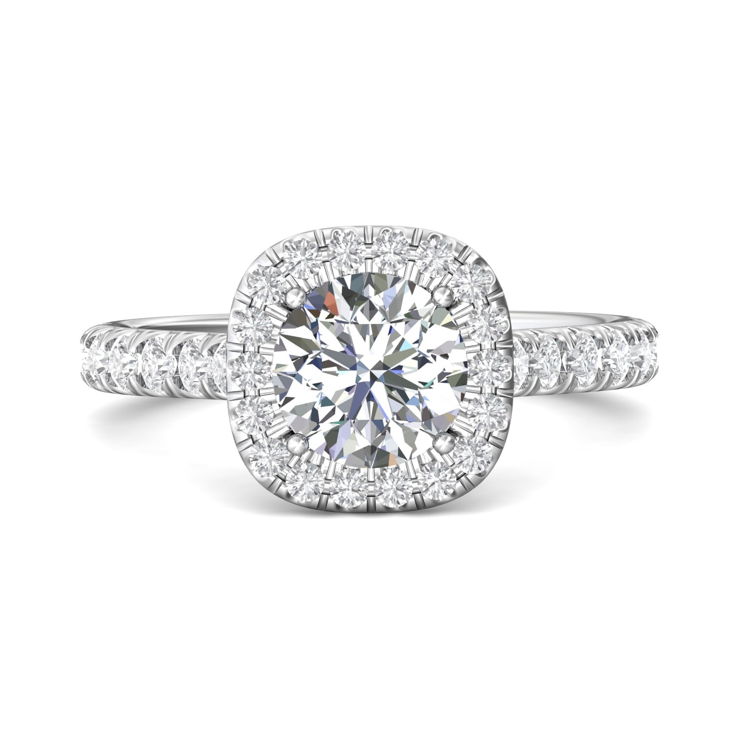 Micropave Halo Engagement Ring — style DERMH7S