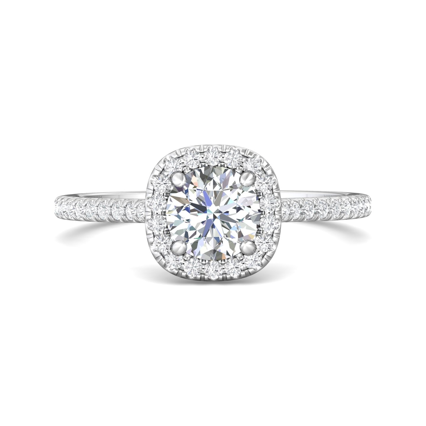 Micropave Halo Engagement Ring — style DERMH7XS