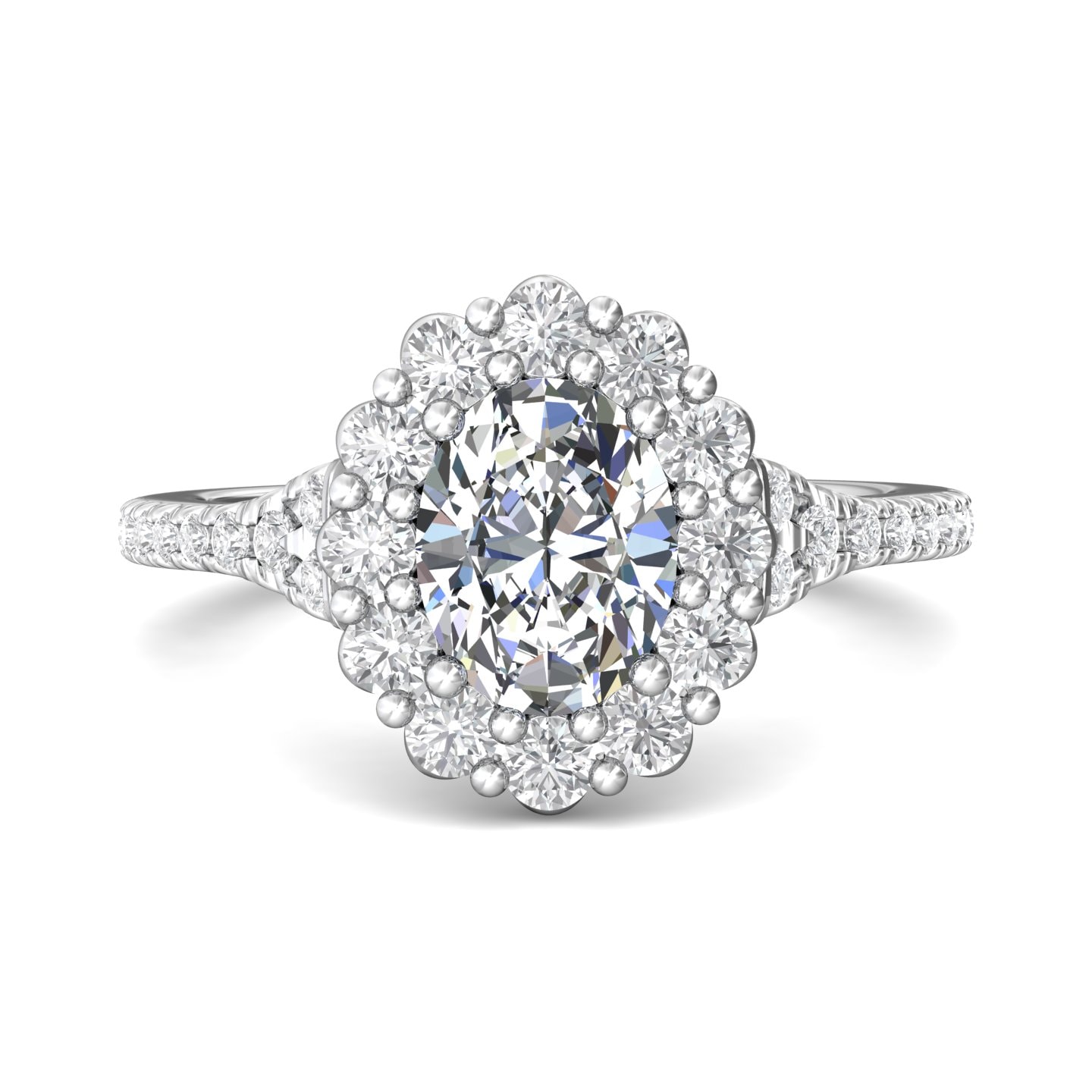 Micropave Halo Engagement Ring — style DERMH84