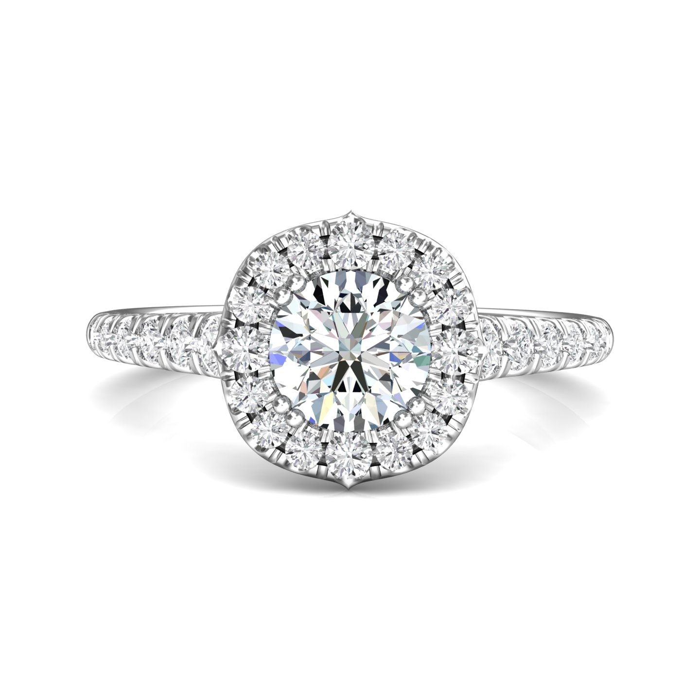 Micropave Halo Engagement Ring — style DERMH86