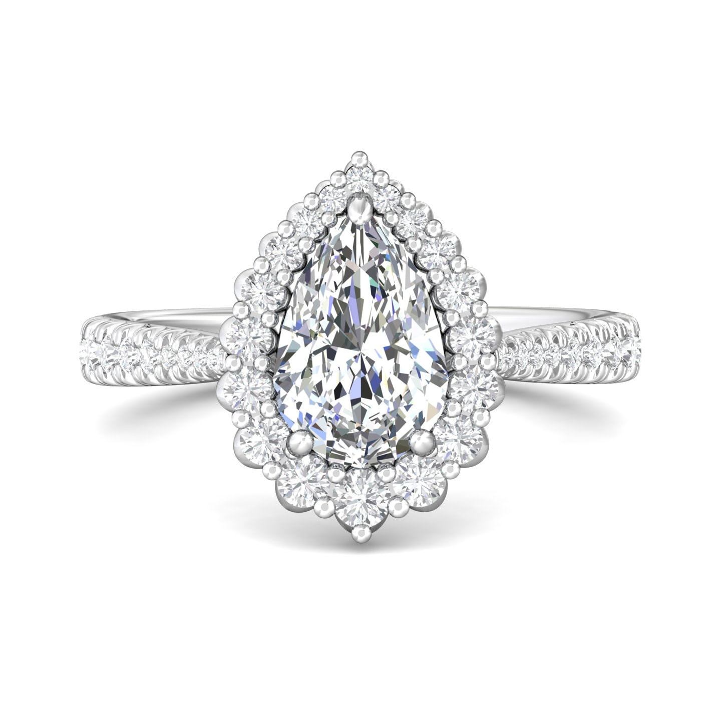 Micropave Halo Engagement Ring — style DERMH92XS