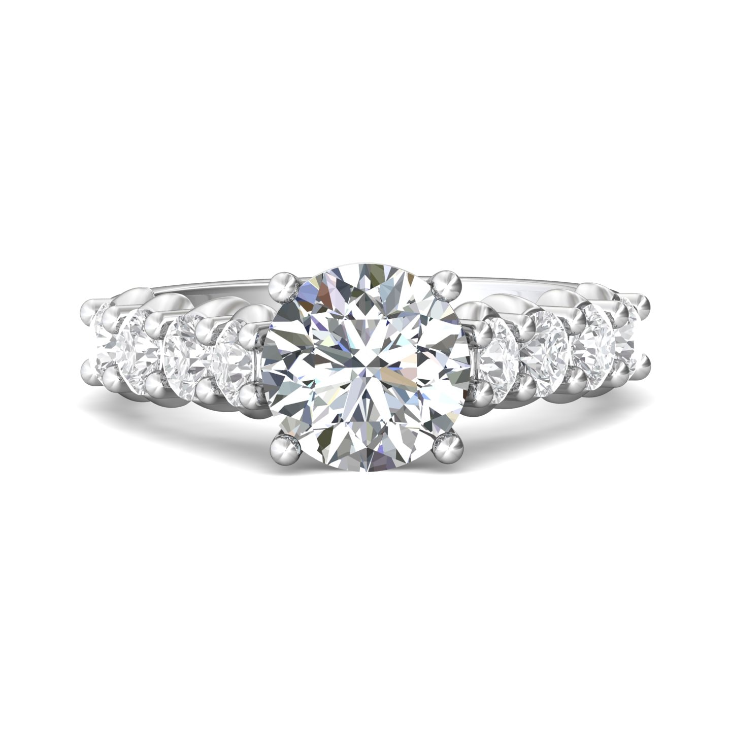 Channel/Shared Prong Engagement Ring — style DERSP03L