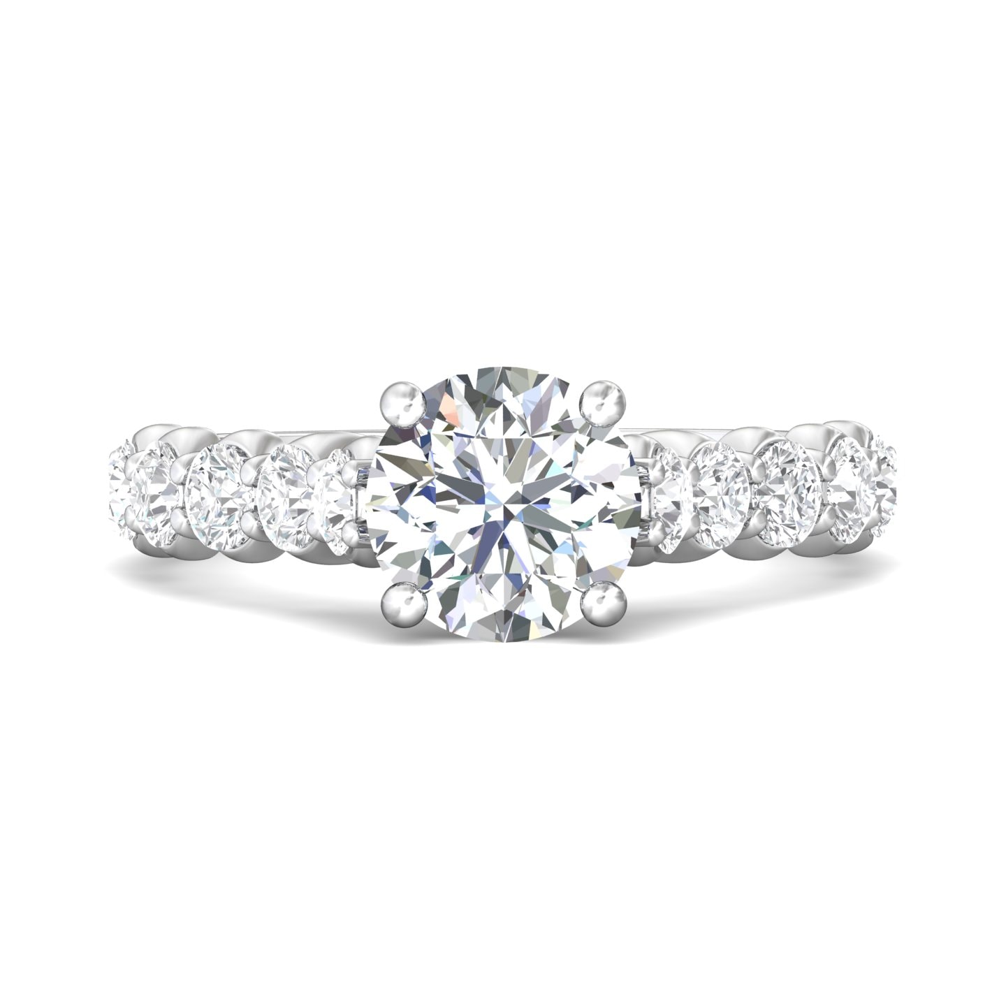 Channel/Shared Prong Engagement Ring — style DERSP03M