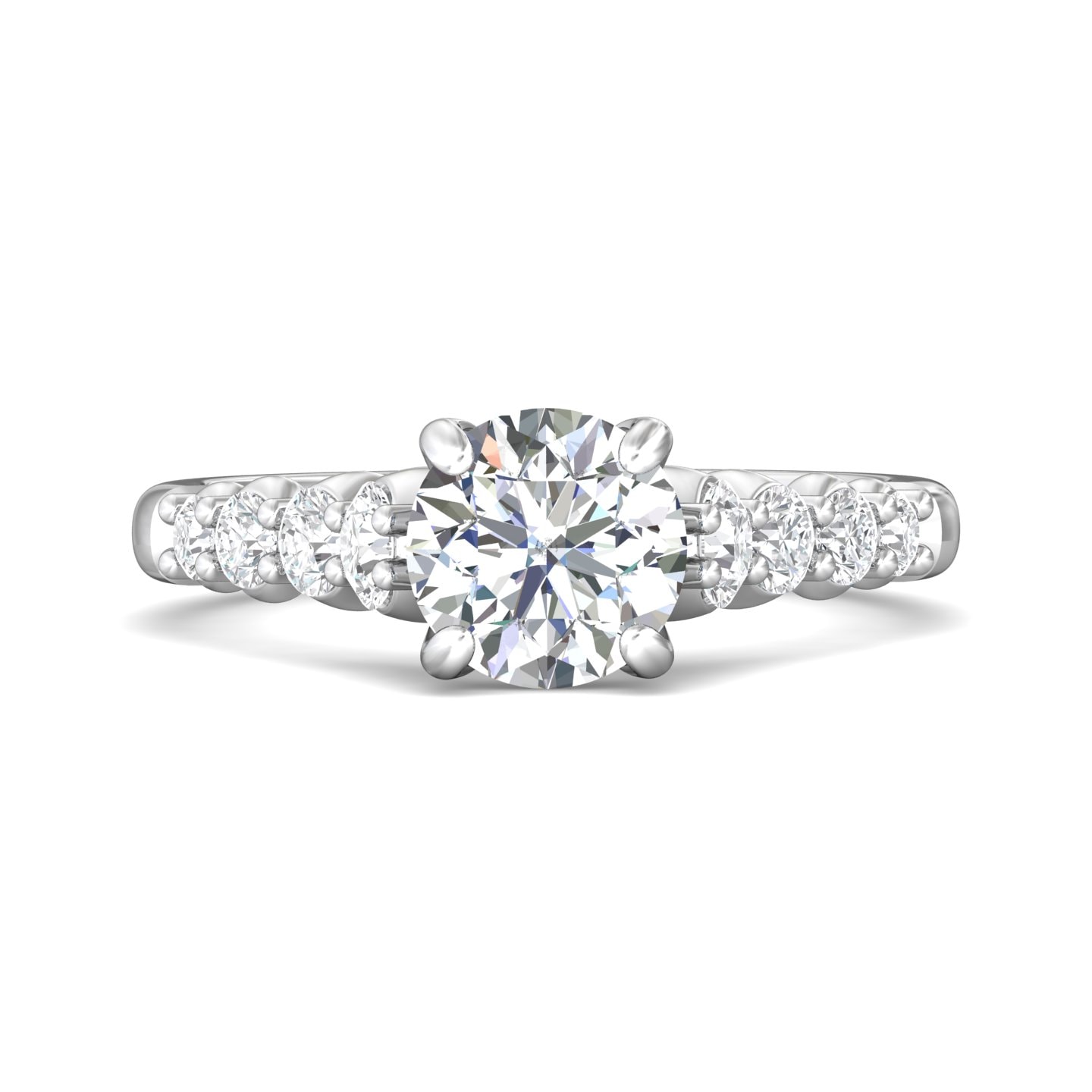 Channel/Shared Prong Engagement Ring — style DERSP04M