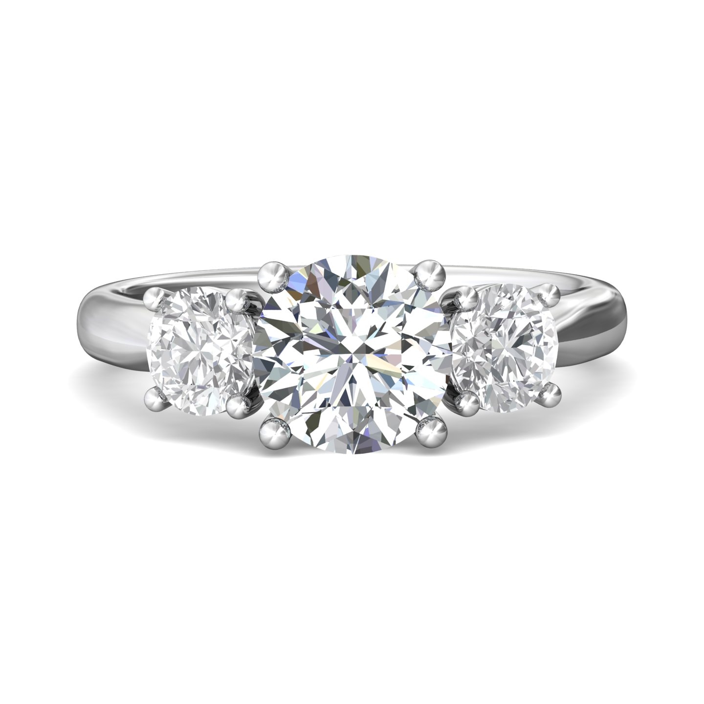 Three Stone Engagement Ring — style DERT01L