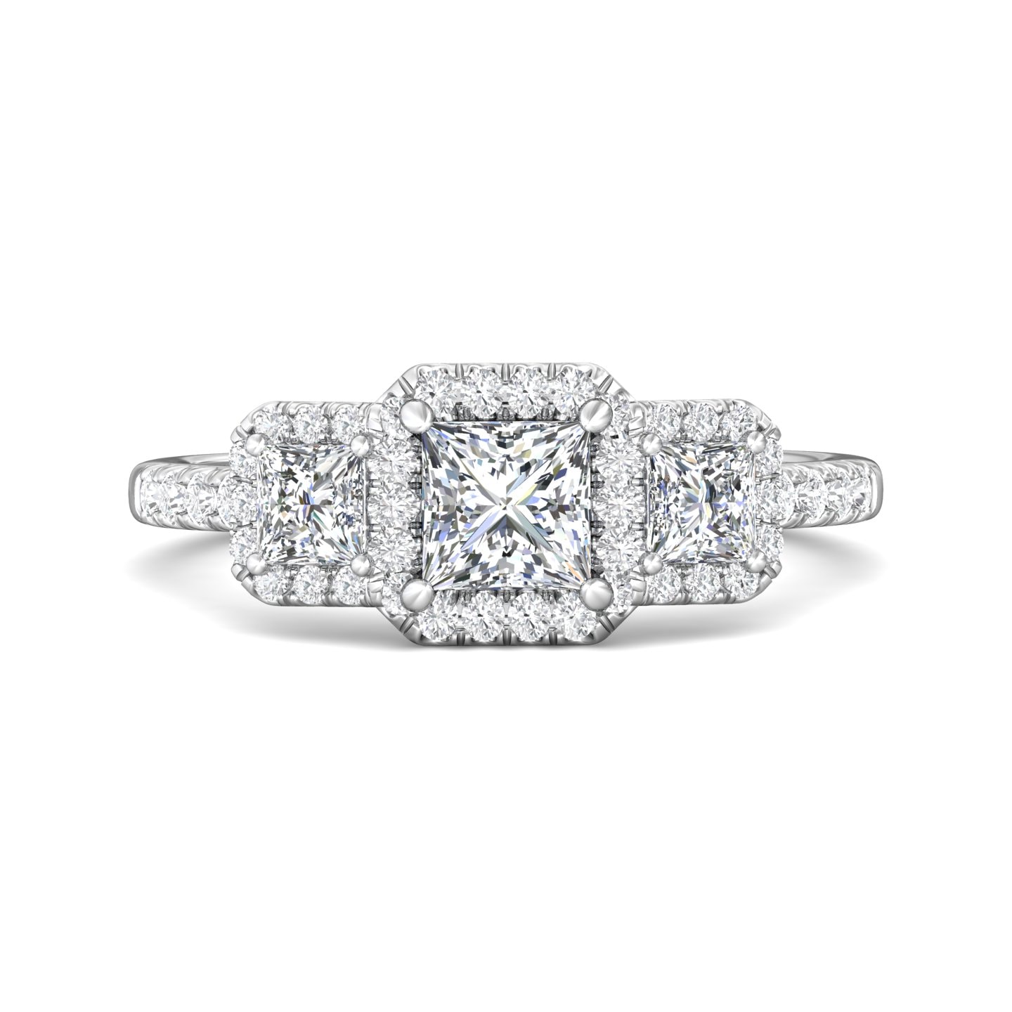 Three Stone Engagement Ring — style DERT03PC