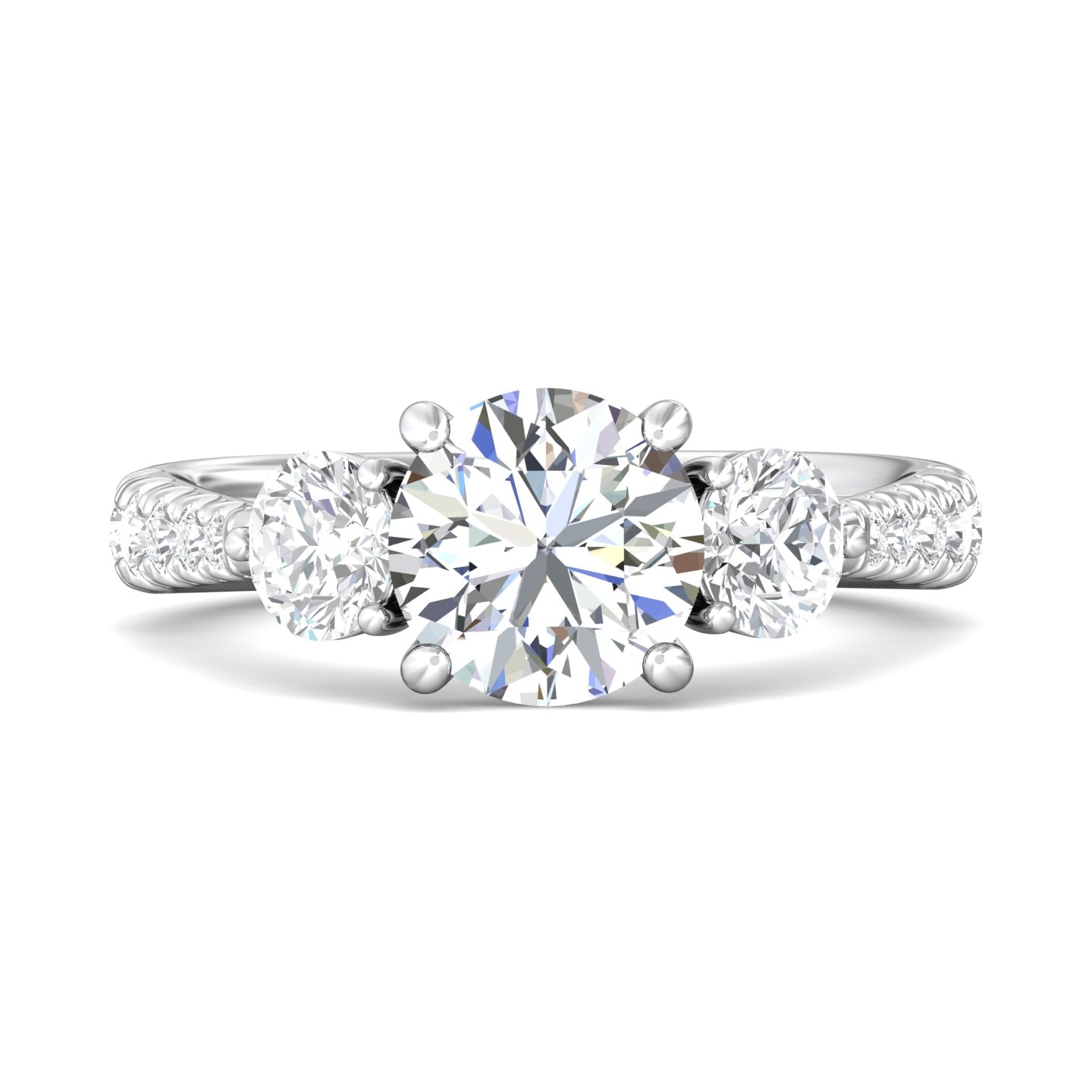 Three Stone Engagement Ring — style DERT04LR