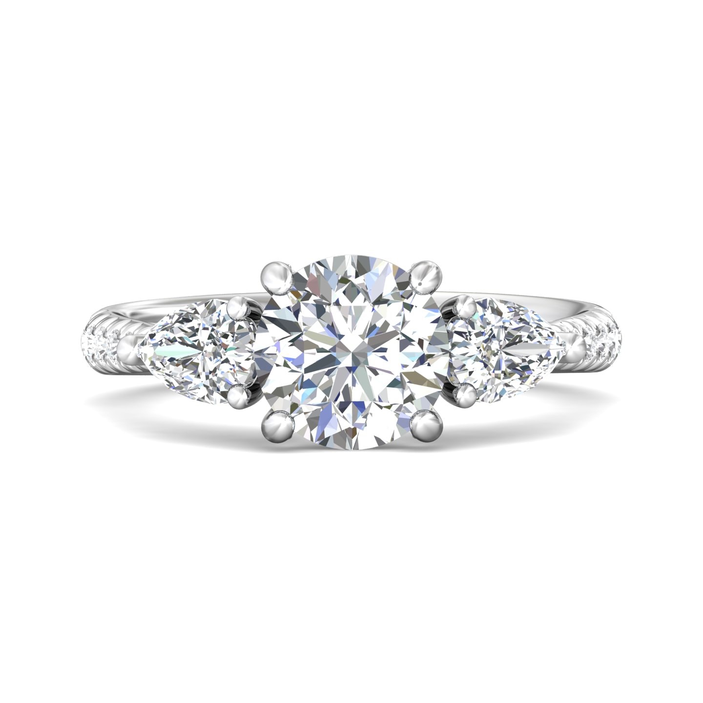 Three Stone Engagement Ring — style DERT04MPSR