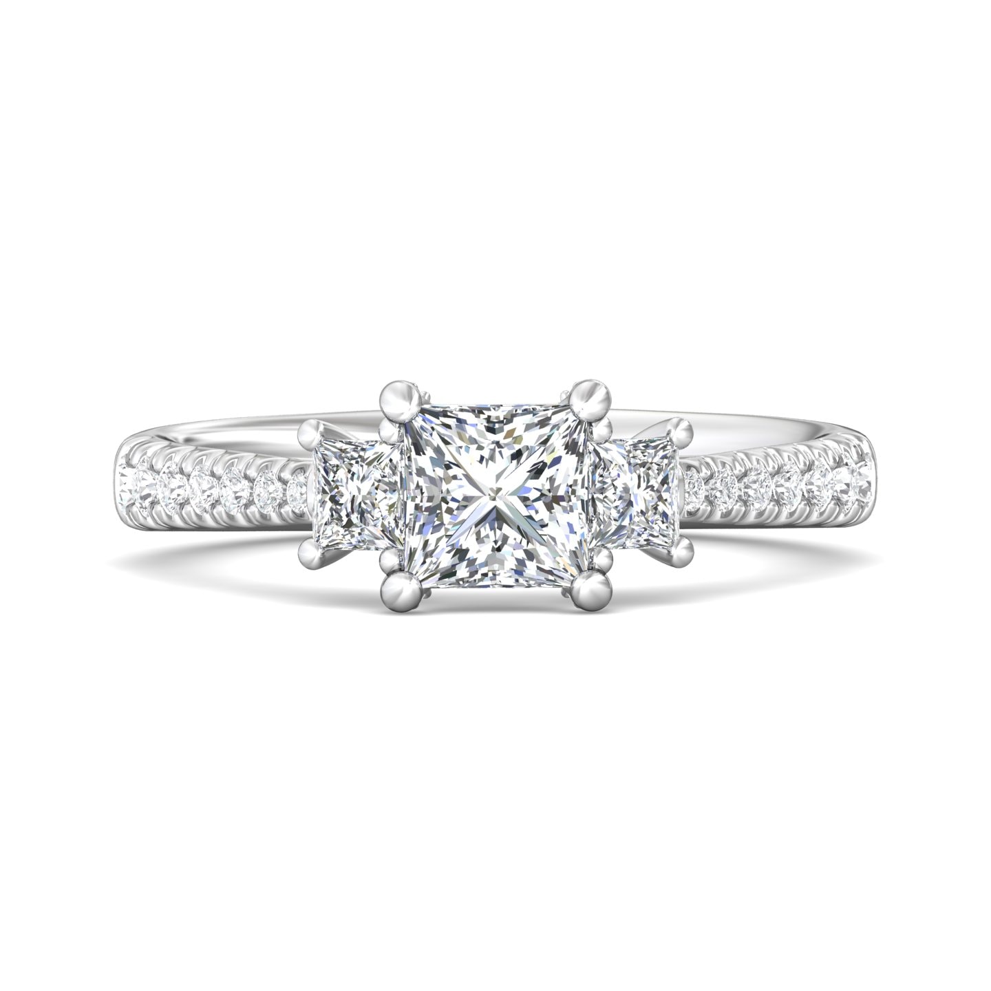 Three Stone Engagement Ring — style DERT04XSPCR