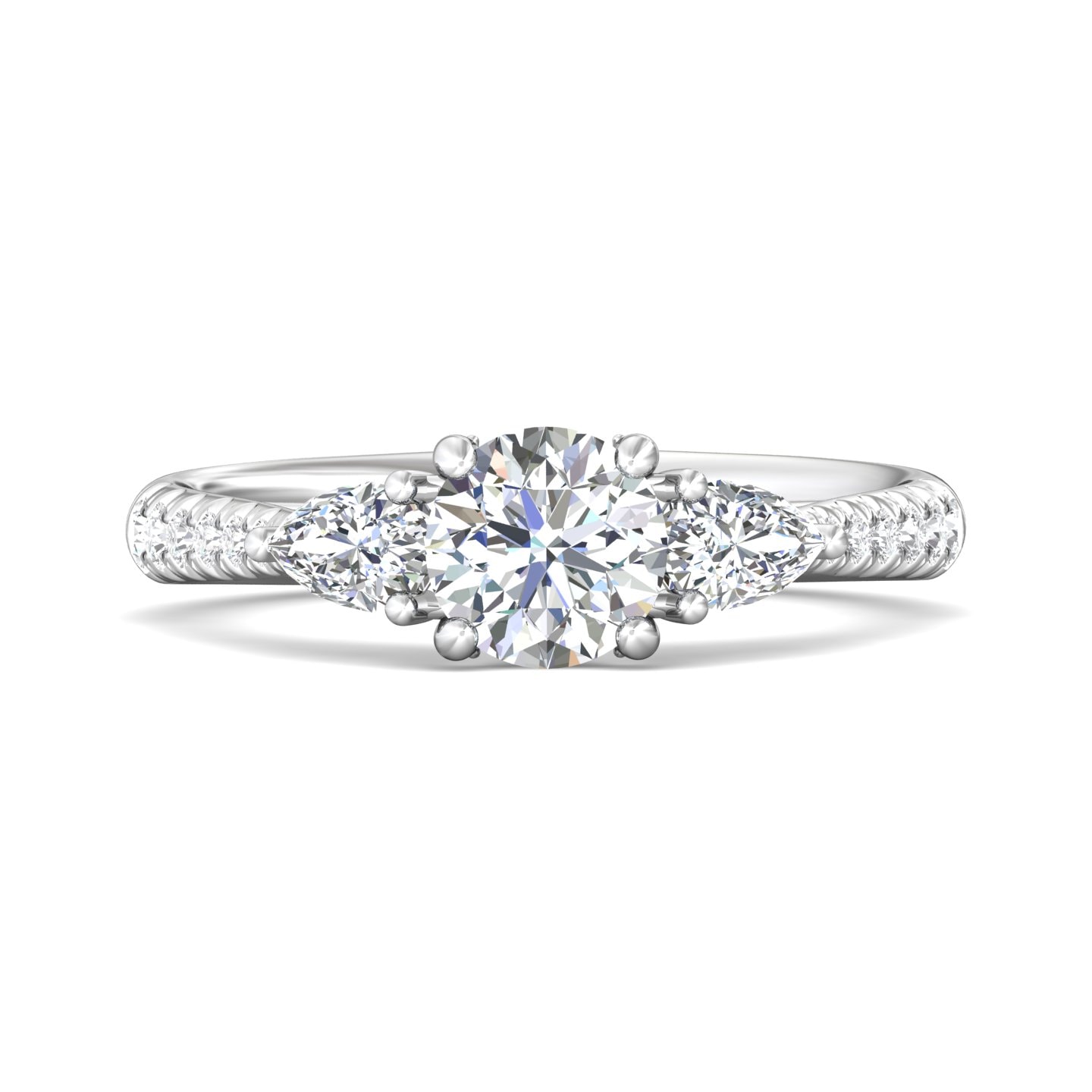 Three Stone Engagement Ring — style DERT04XSPSR