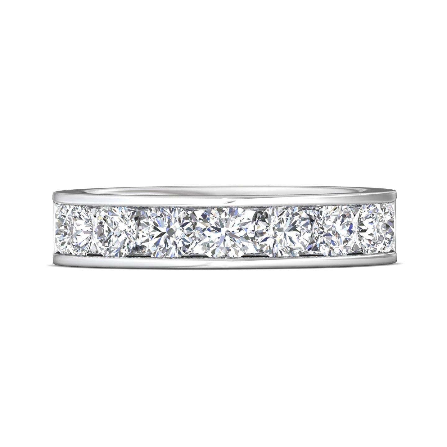 Channel/Shared Prong Wedding Band — style DWBC07L