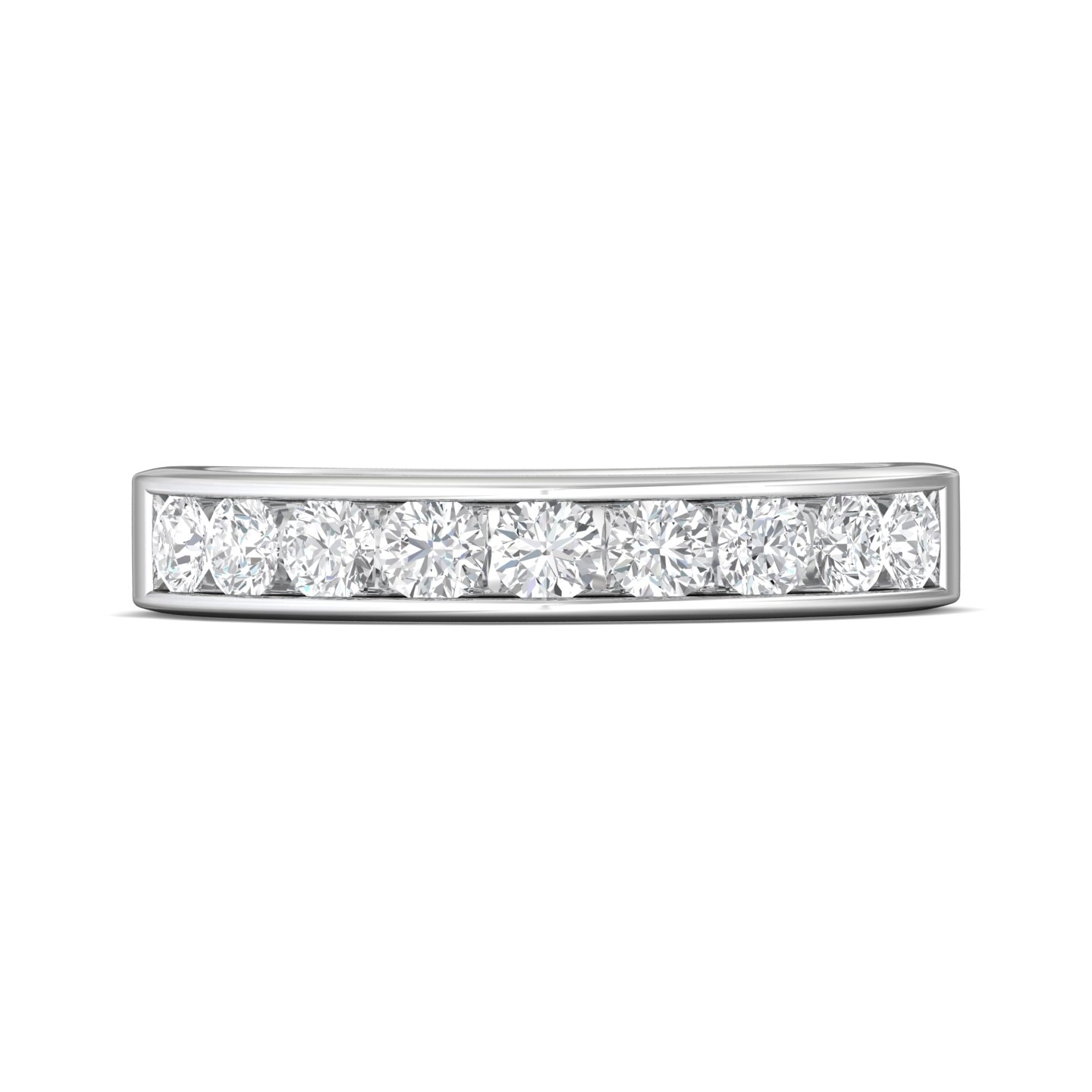 Channel/Shared Prong Wedding Band — style DWBC1-1.00