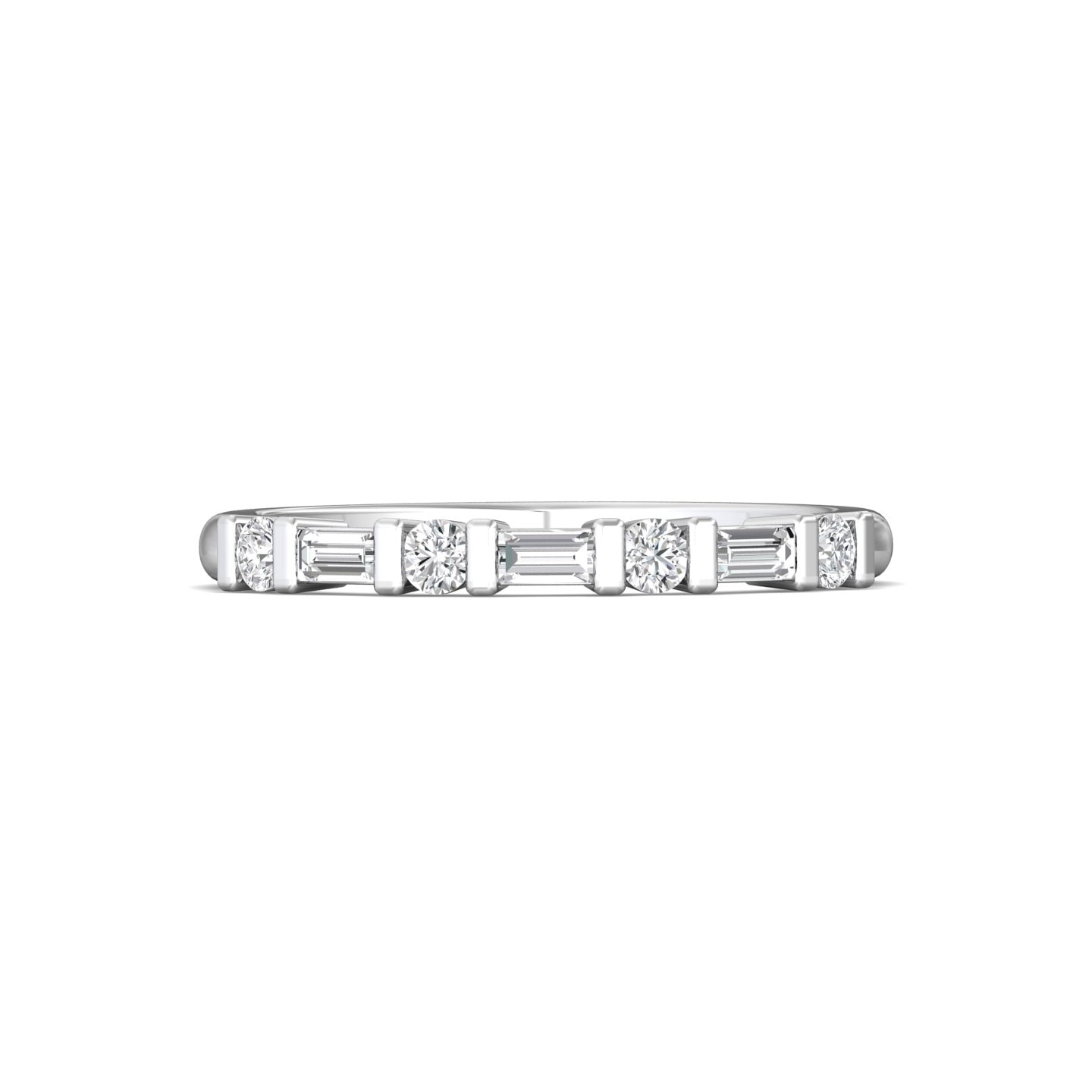 Channel/Shared Prong Wedding Band — style DWBC6