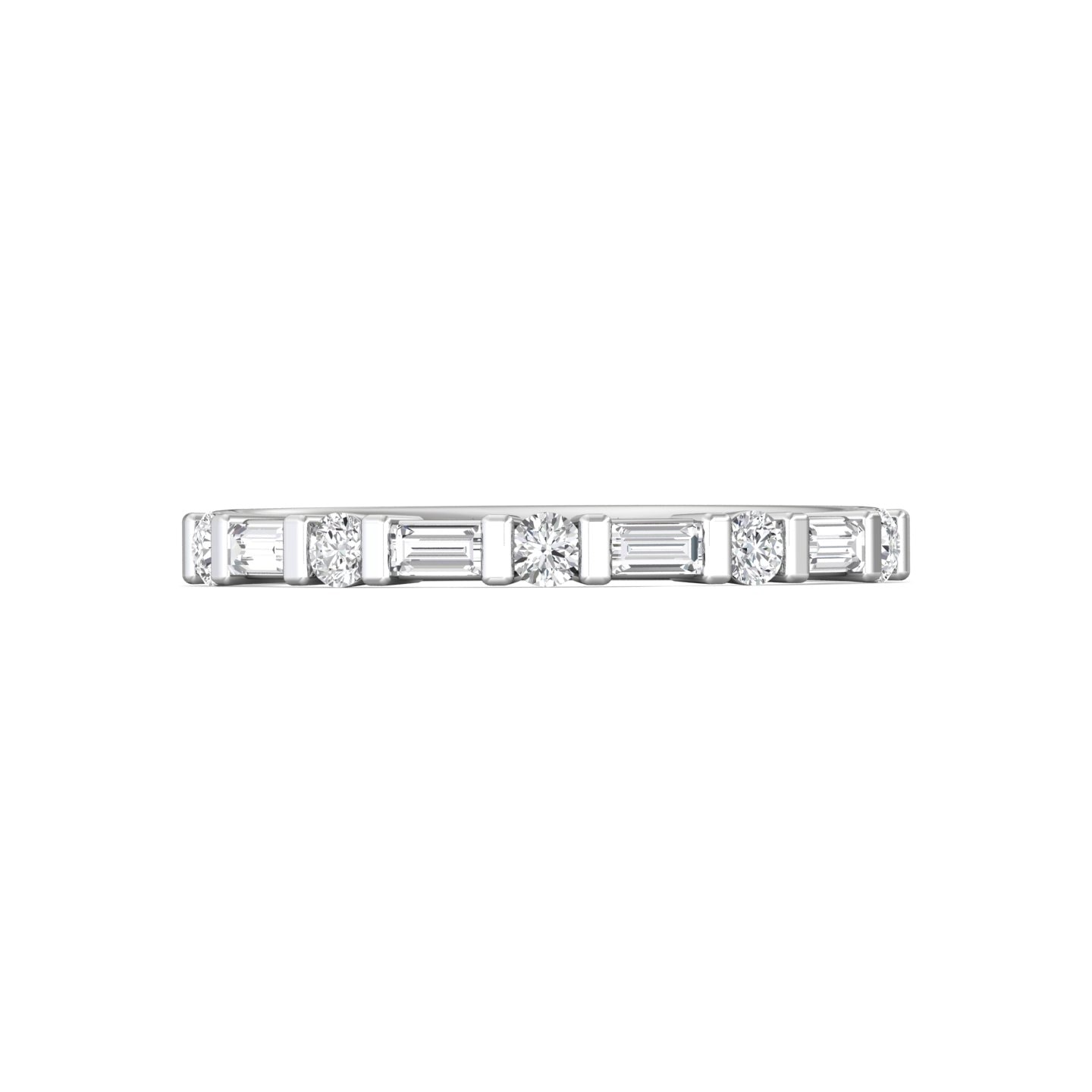 Channel/Shared Prong Wedding Band — style DWBC7