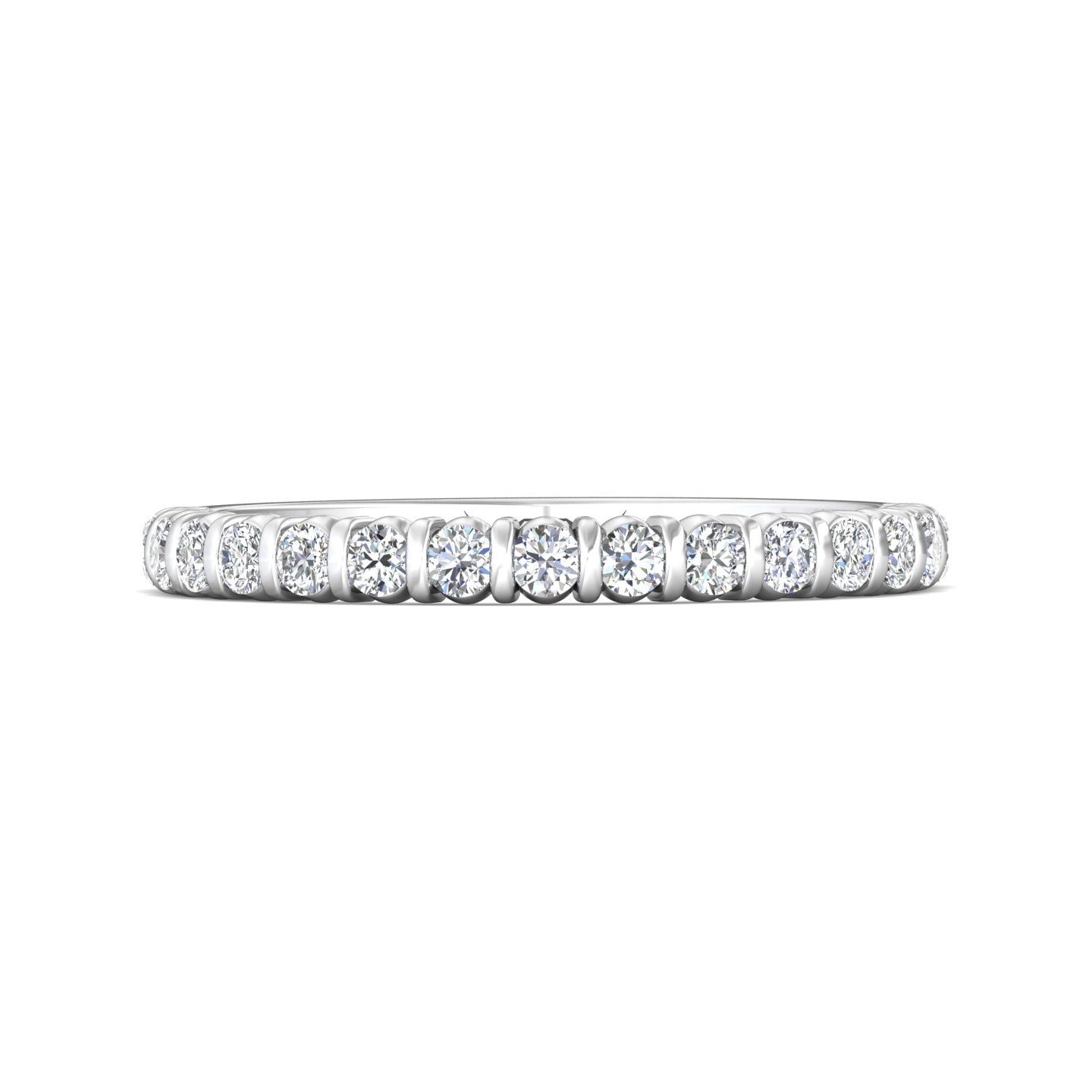 Channel/Shared Prong Wedding Band — style DWBC8-.35