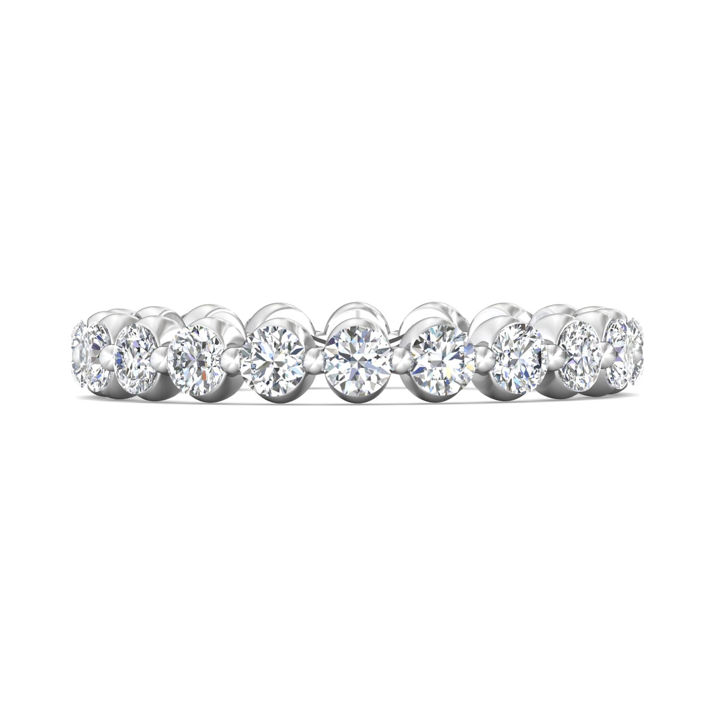 Channel/Shared Prong Wedding Band — style DWBFSP9-.75