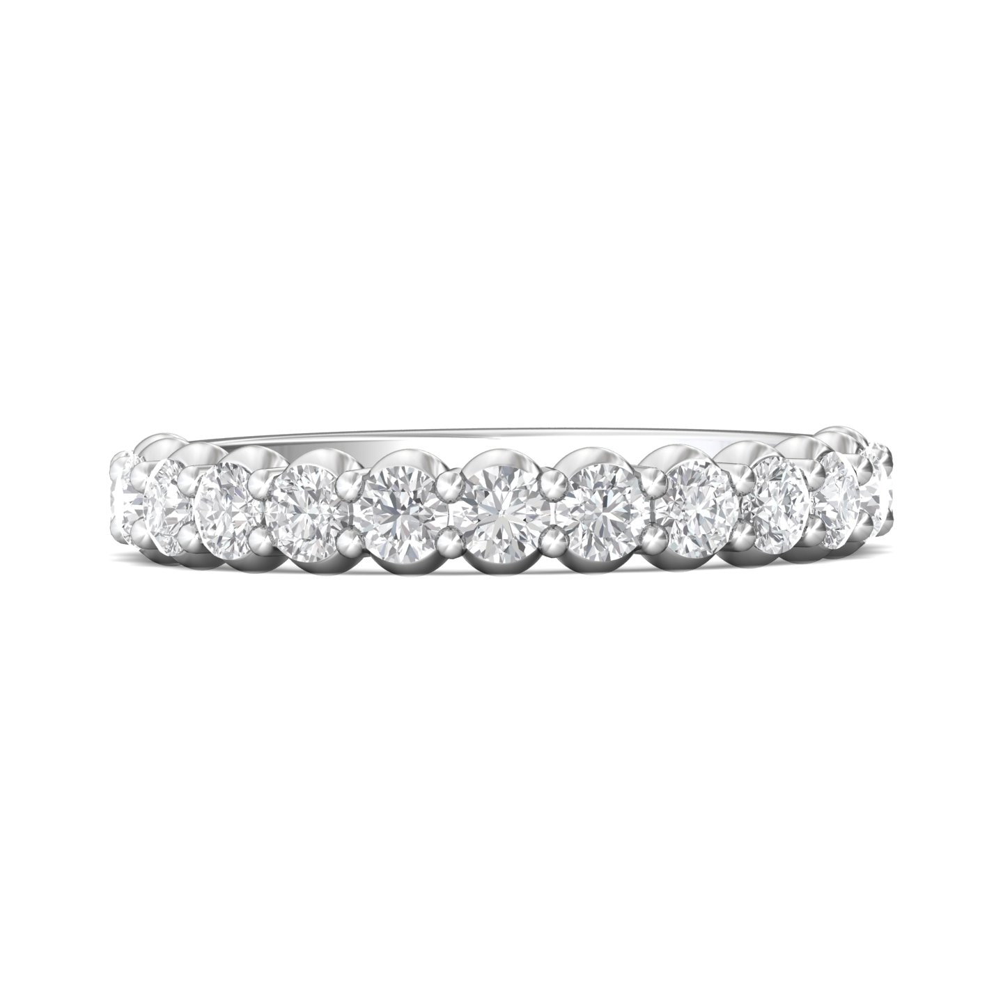 Channel/Shared Prong Wedding Band — style DWBSP03SWB