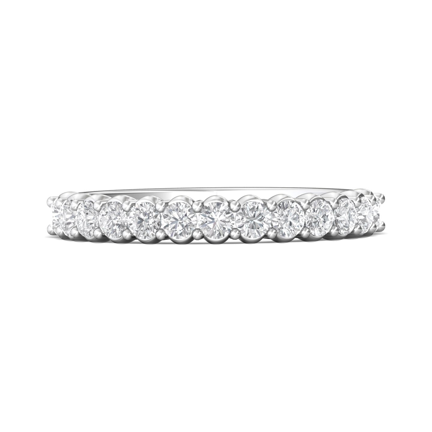 Channel/Shared Prong Wedding Band — style DWBSP03XSWB